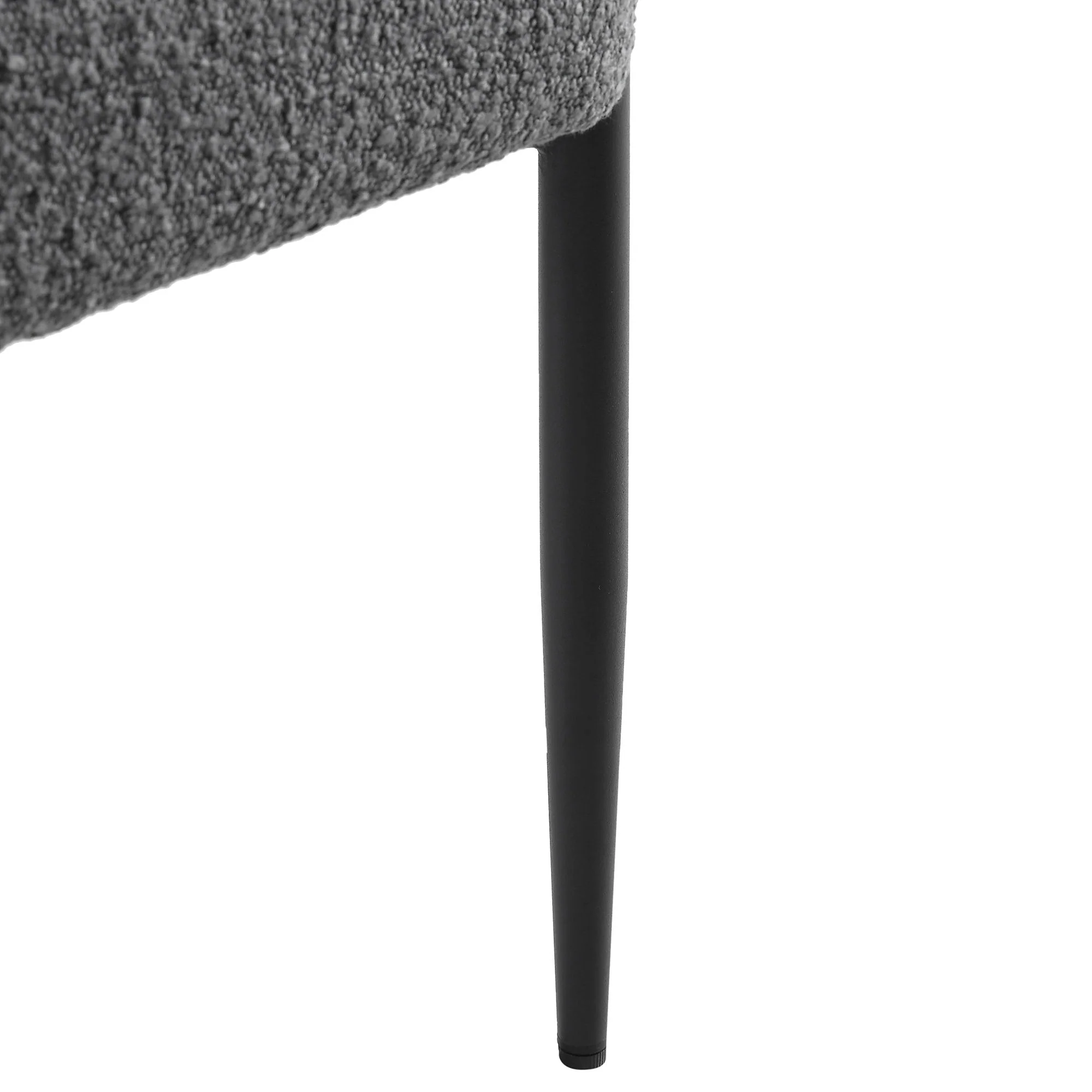 Fulbourn Charcoal Boucle Dining Chair with Black Metal Legs - Image 13