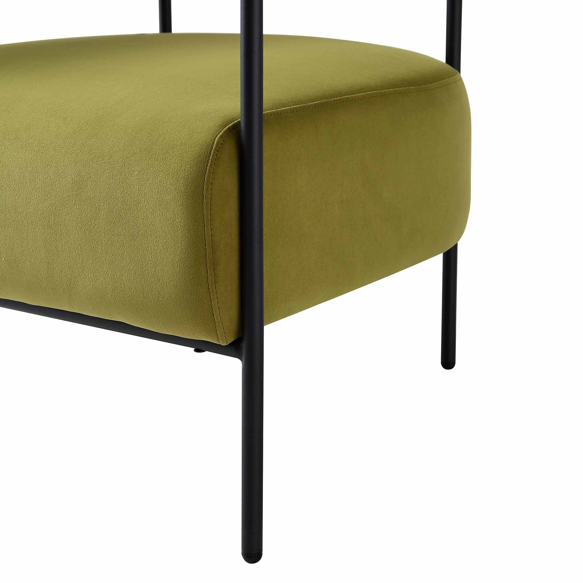 Fulbourn Olive Green Velvet Armchair - Image 11