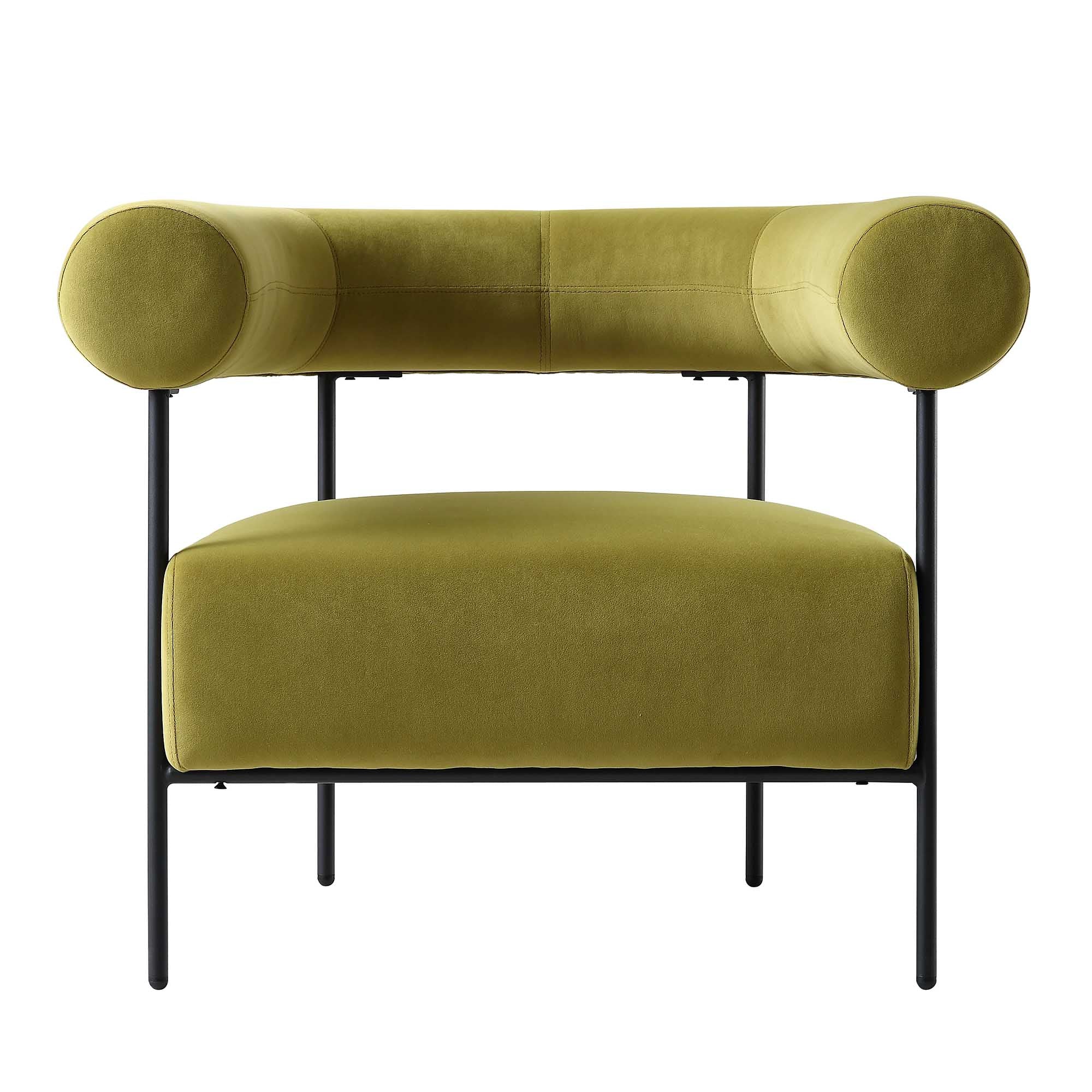 Fulbourn Olive Green Velvet Armchair - Image 3