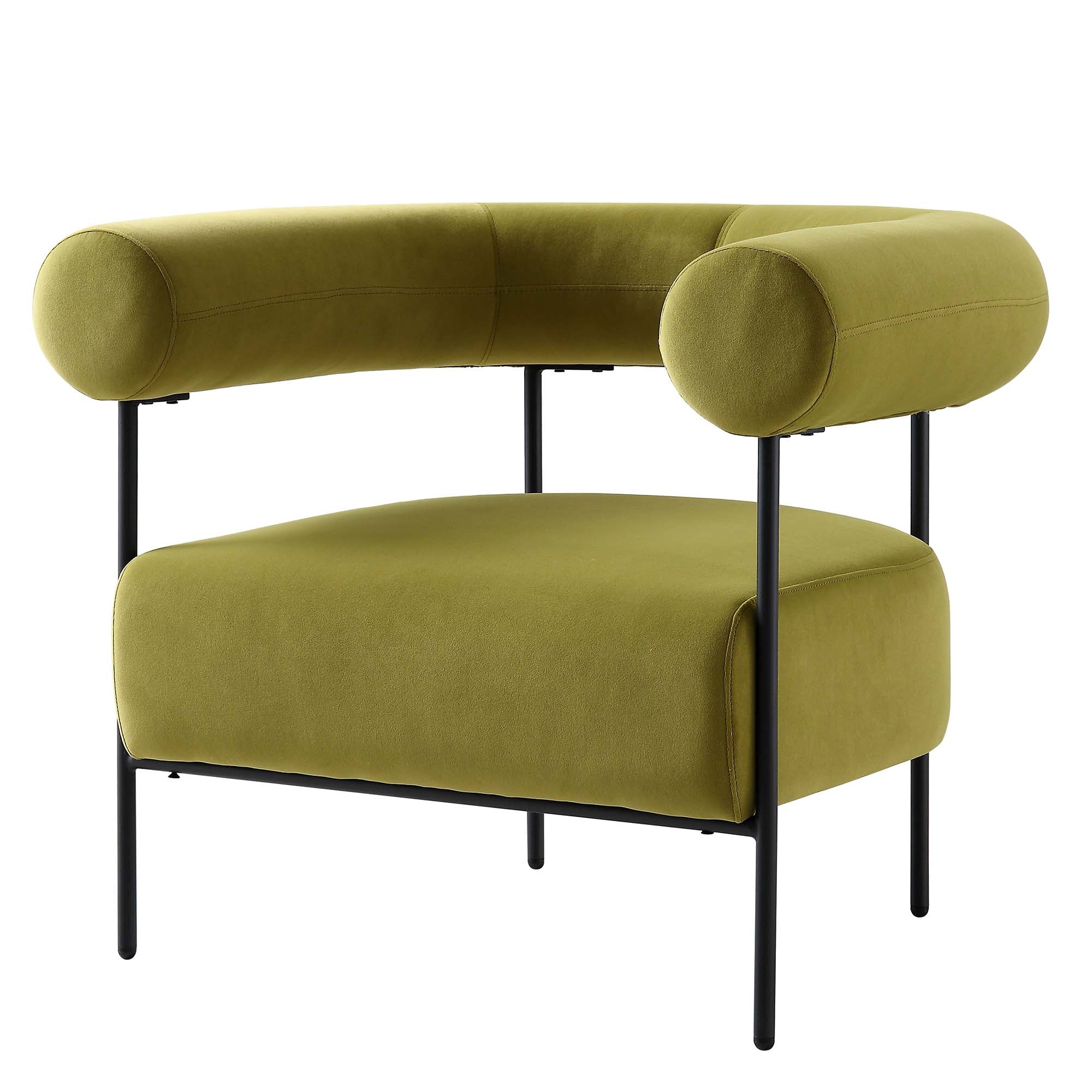 Fulbourn Olive Green Velvet Armchair - Image 4