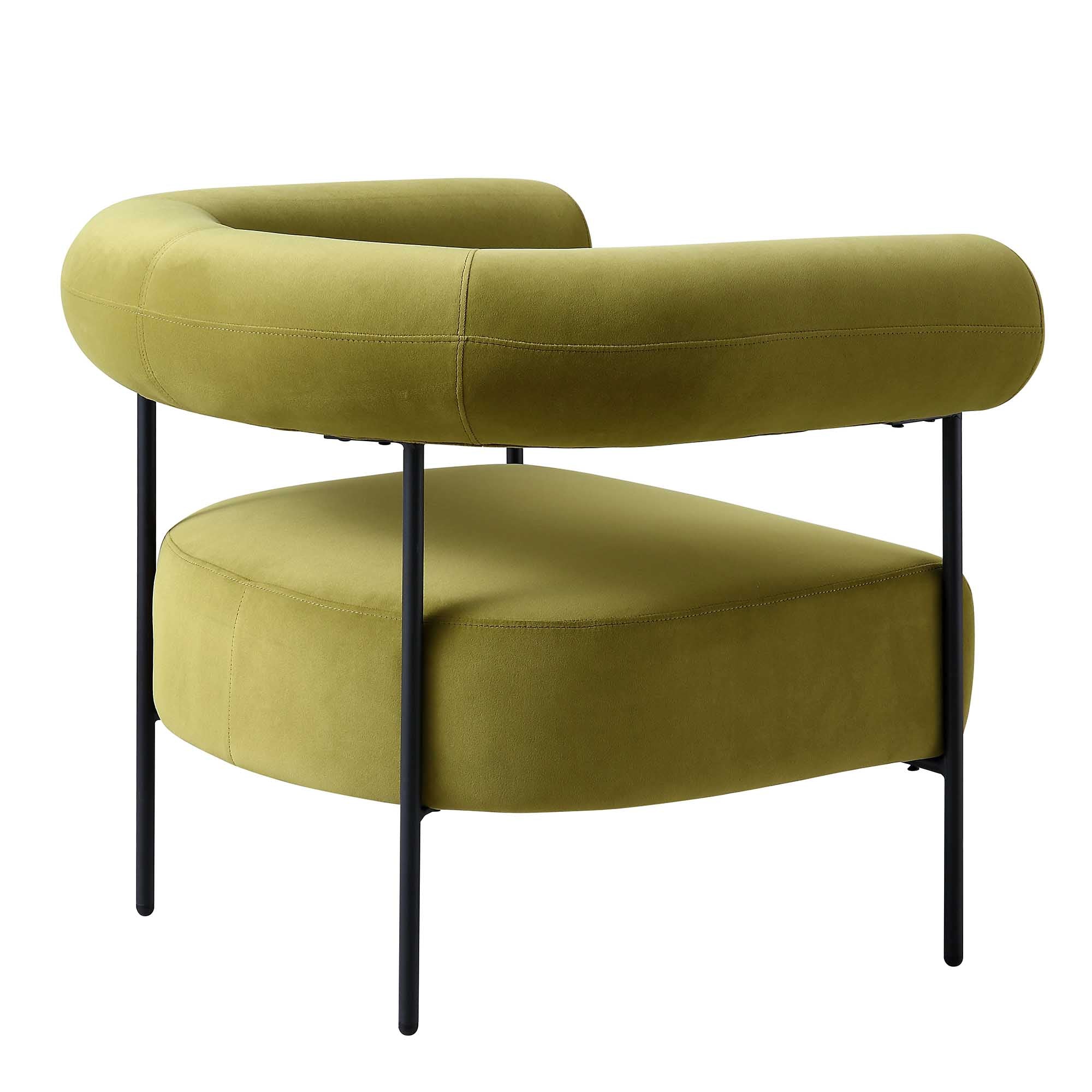 Fulbourn Olive Green Velvet Armchair - Image 6