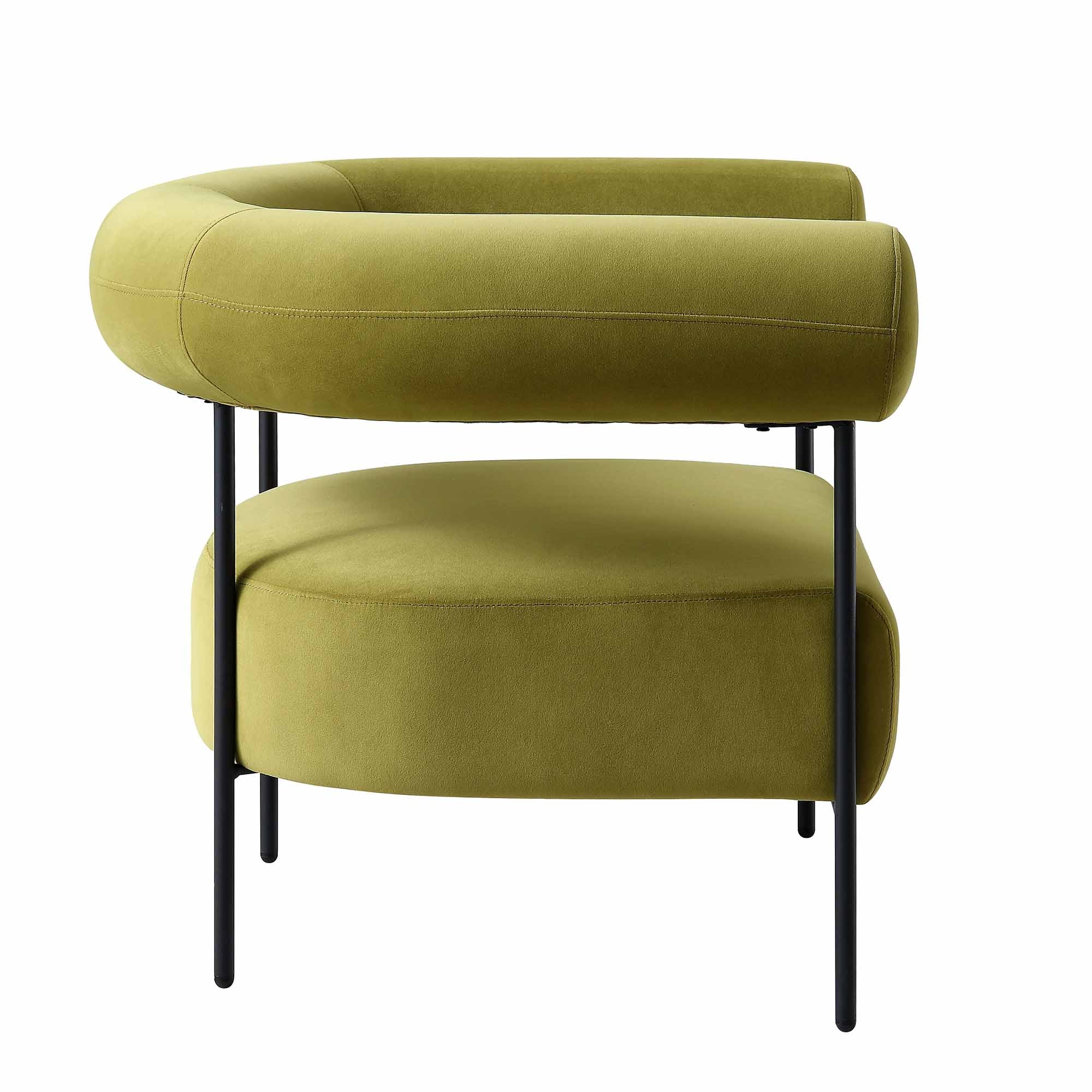 Fulbourn Olive Green Velvet Armchair - Image 7