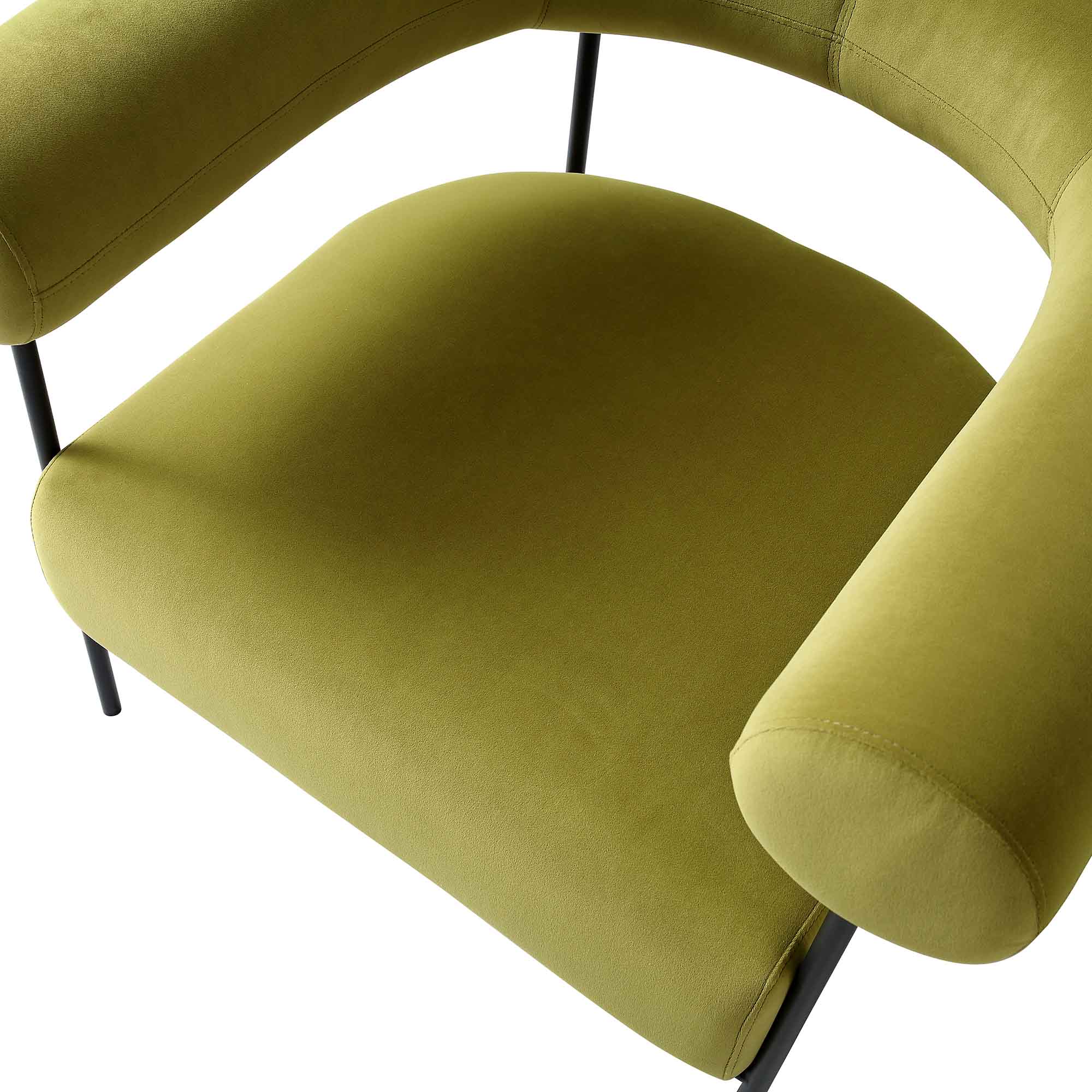 Fulbourn Olive Green Velvet Armchair - Image 8