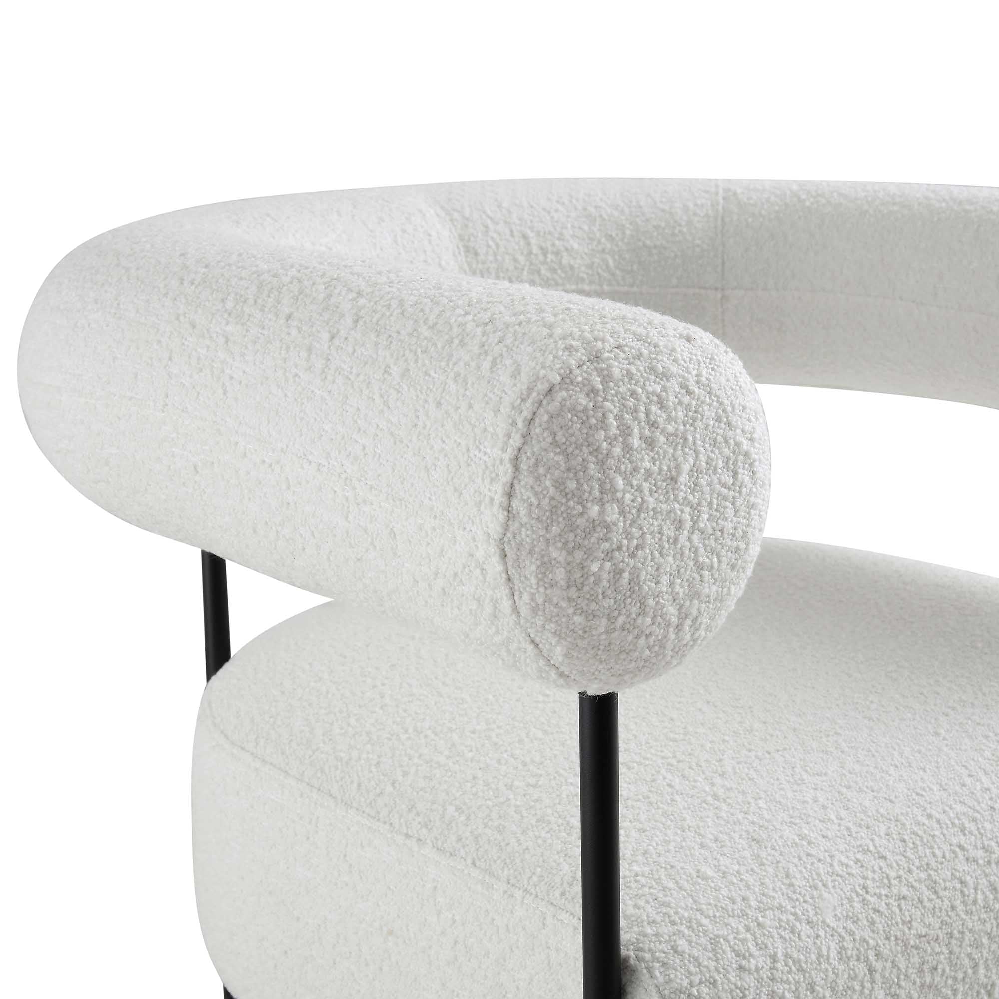Fulbourn White Boucle Armchair - Image 10