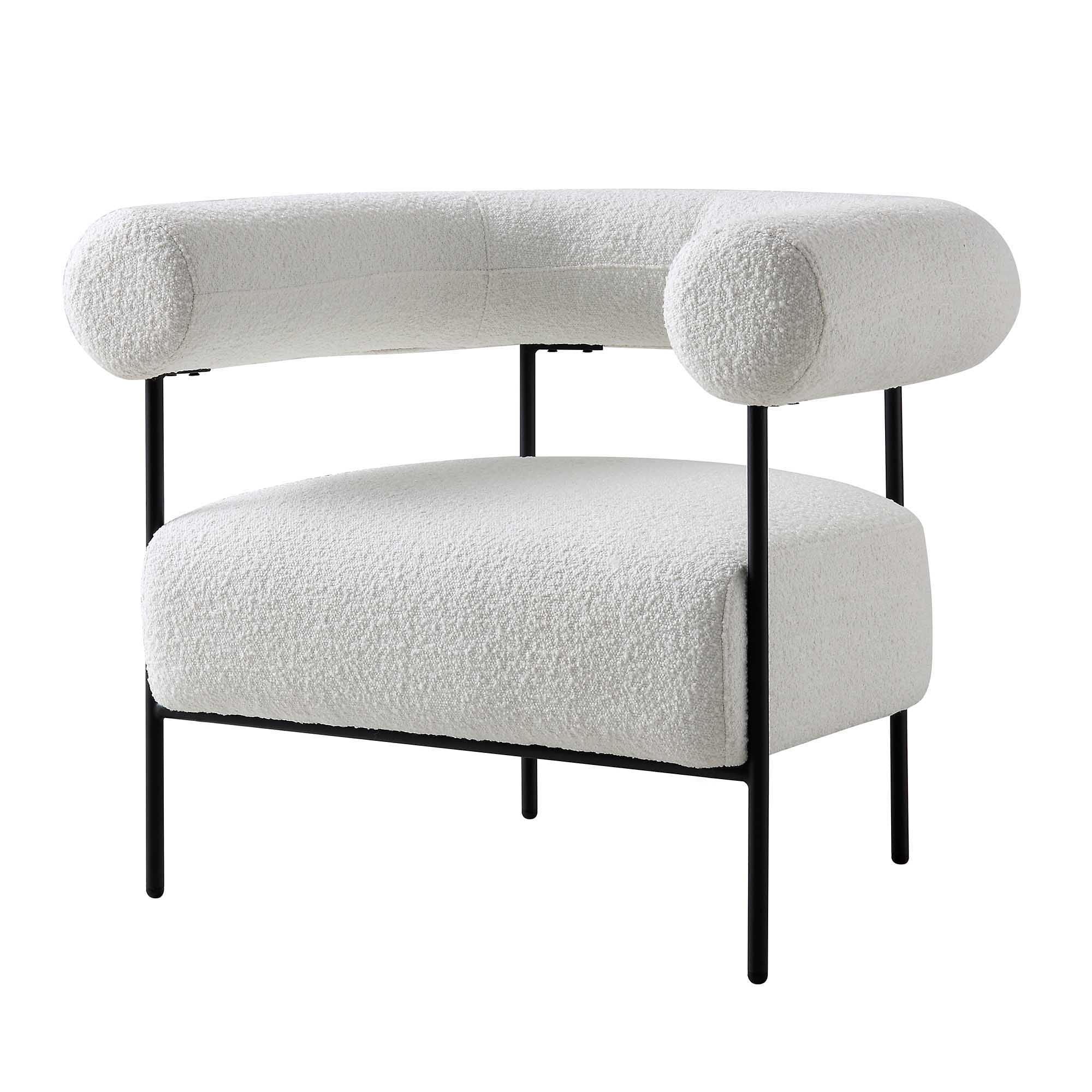 Fulbourn White Boucle Armchair - Image 4