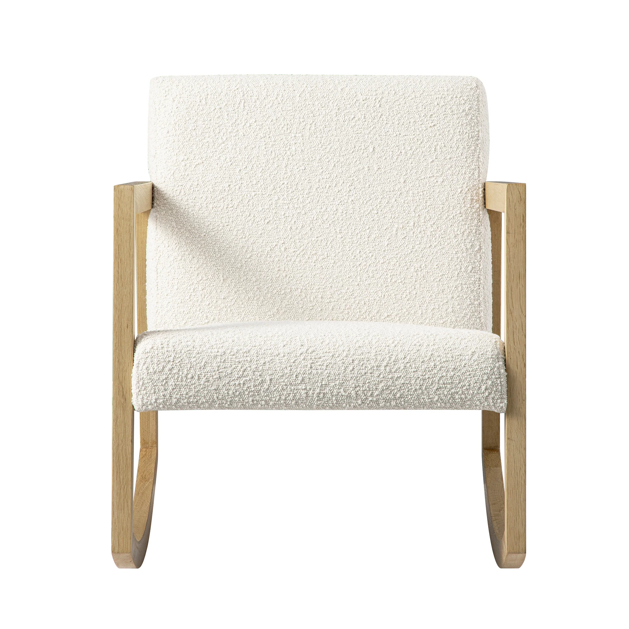 Fyne Ecru Boucle Rocking Natural Oak Armchair - Image 7