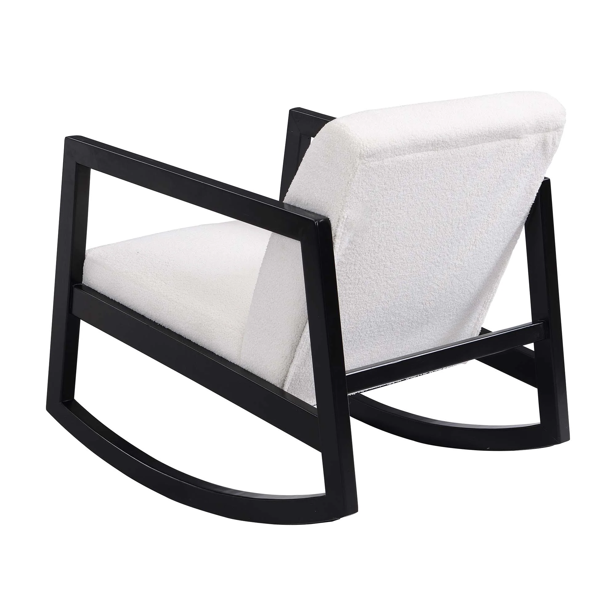 Fyne Ecru Boucle Rocking Armchair, Black Frame - Image 7