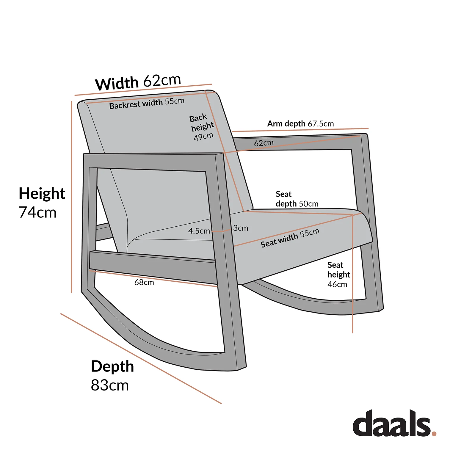 Fyne Moss Green Velvet Rocking Weathered Oak Armchair - Image 9