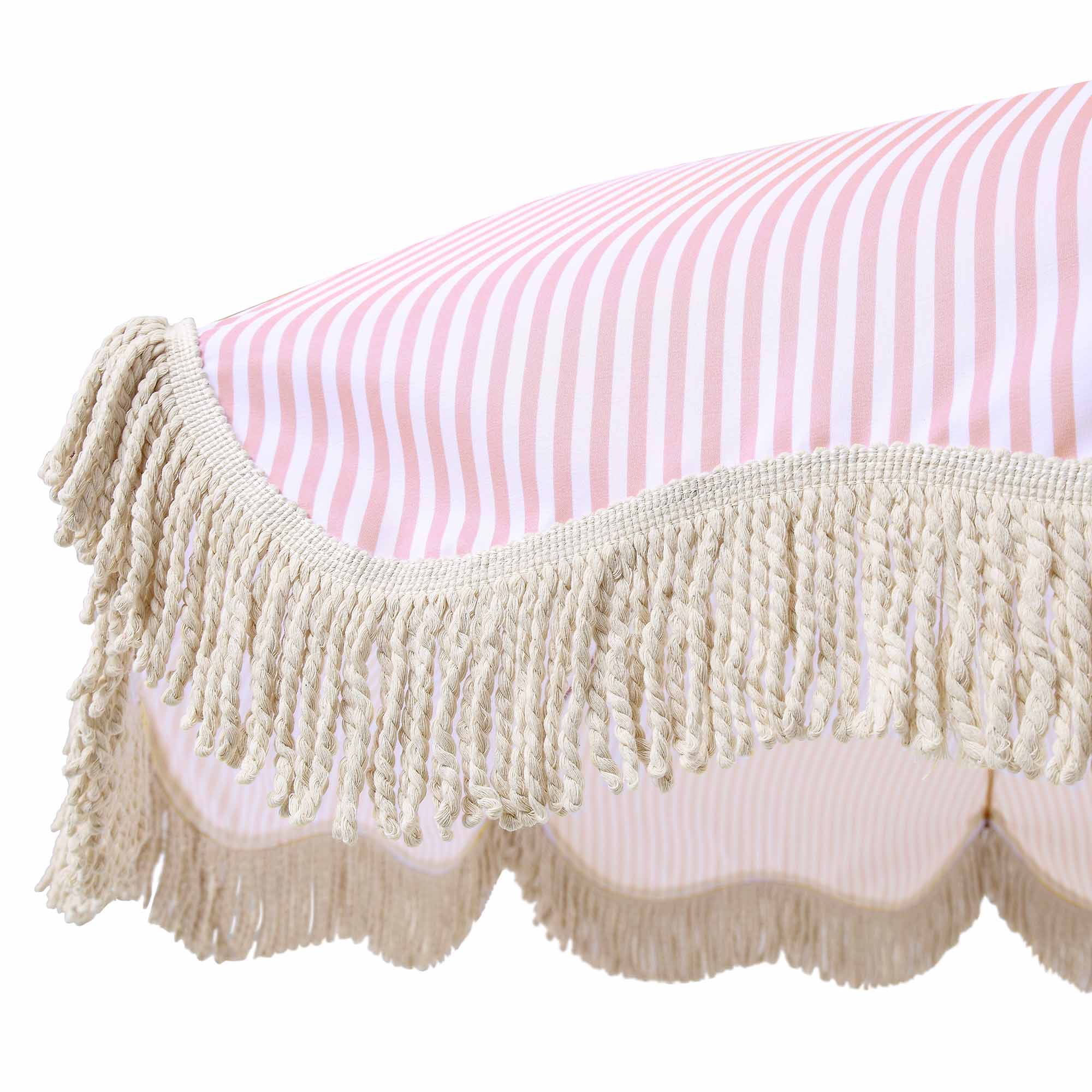 Gabriel Pink and White Striped Fringed Parasol with Tilt - Image 12