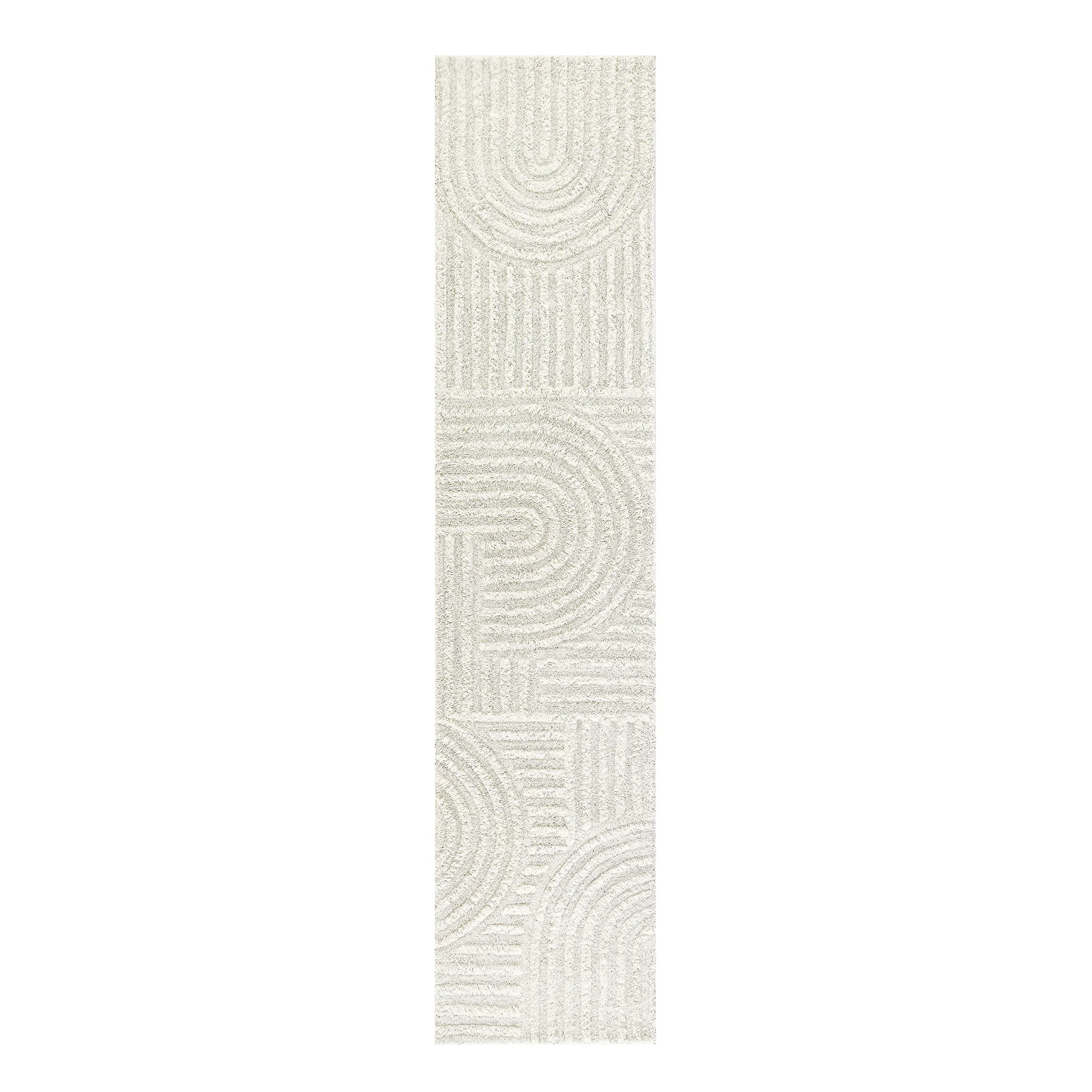 Geo Curve Cream Hand Tufted New Zealand Wool Runner - Image 3