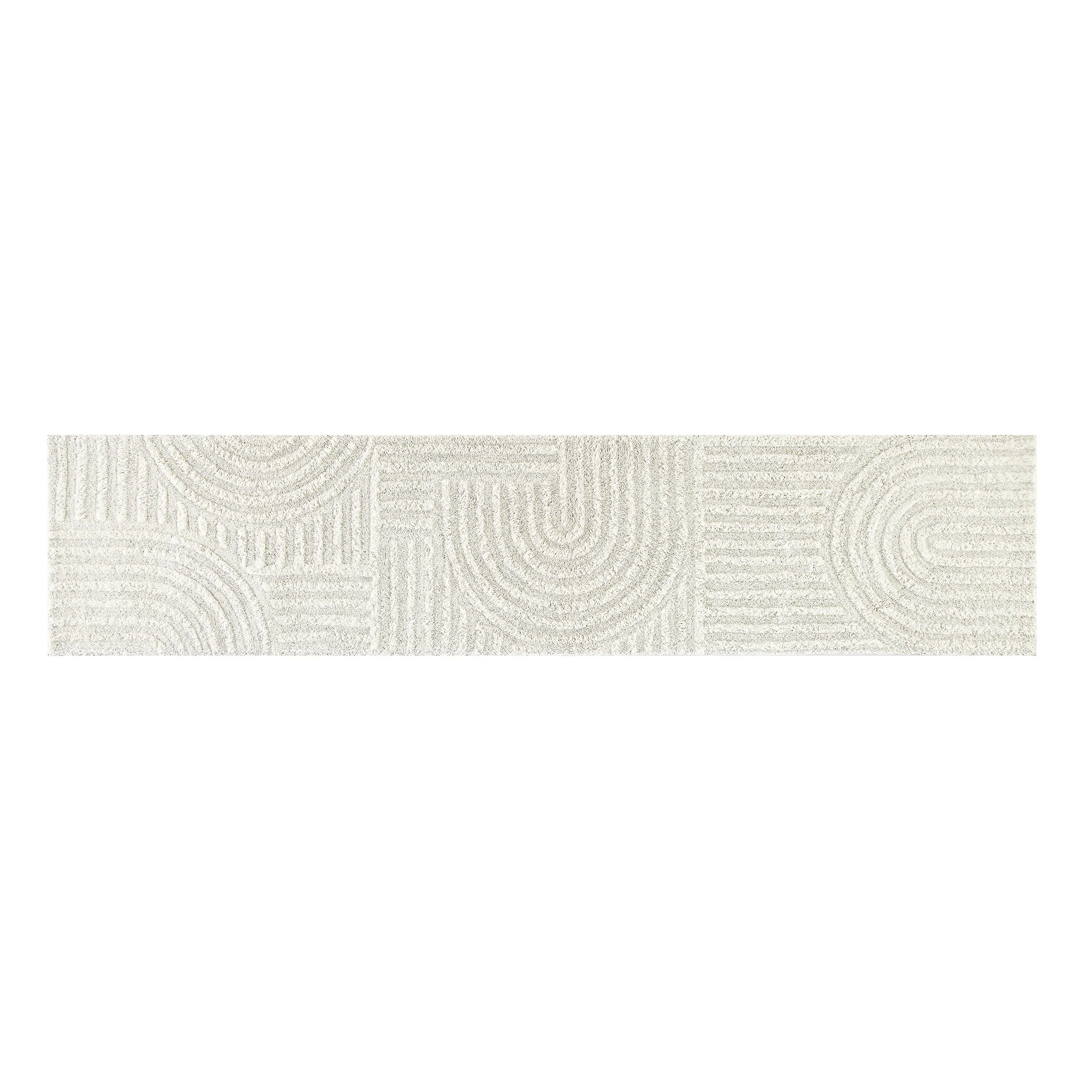 Geo Curve Cream Hand Tufted New Zealand Wool Runner - Image 4