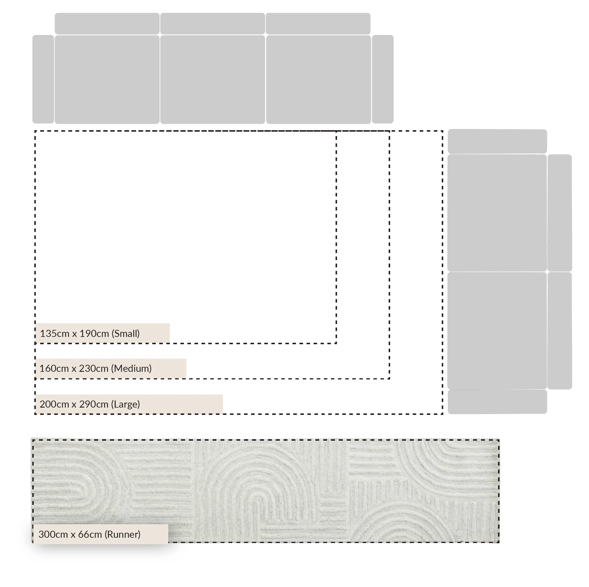 Geo Curve Cream Hand Tufted New Zealand Wool Runner - Image 5