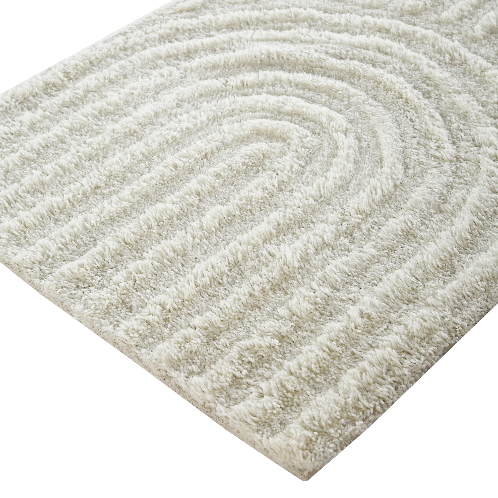 Geo Curve Cream Hand Tufted New Zealand Wool Runner - Image 8