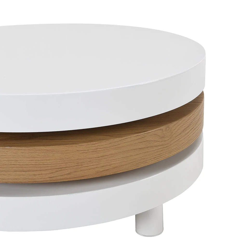 Gomboc 3 Tier High Gloss Rotating Coffee Table - Image 7