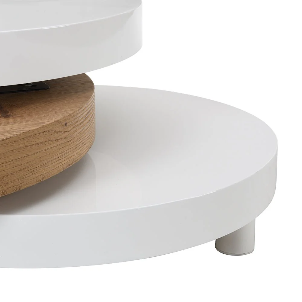 Gomboc 3 Tier High Gloss Rotating Coffee Table - Image 9