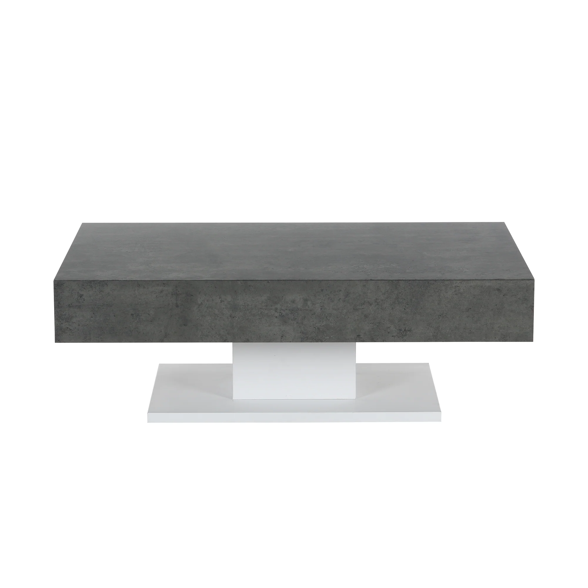 Goswell Concrete Effect Coffee Table with Double Drawers - Image 4