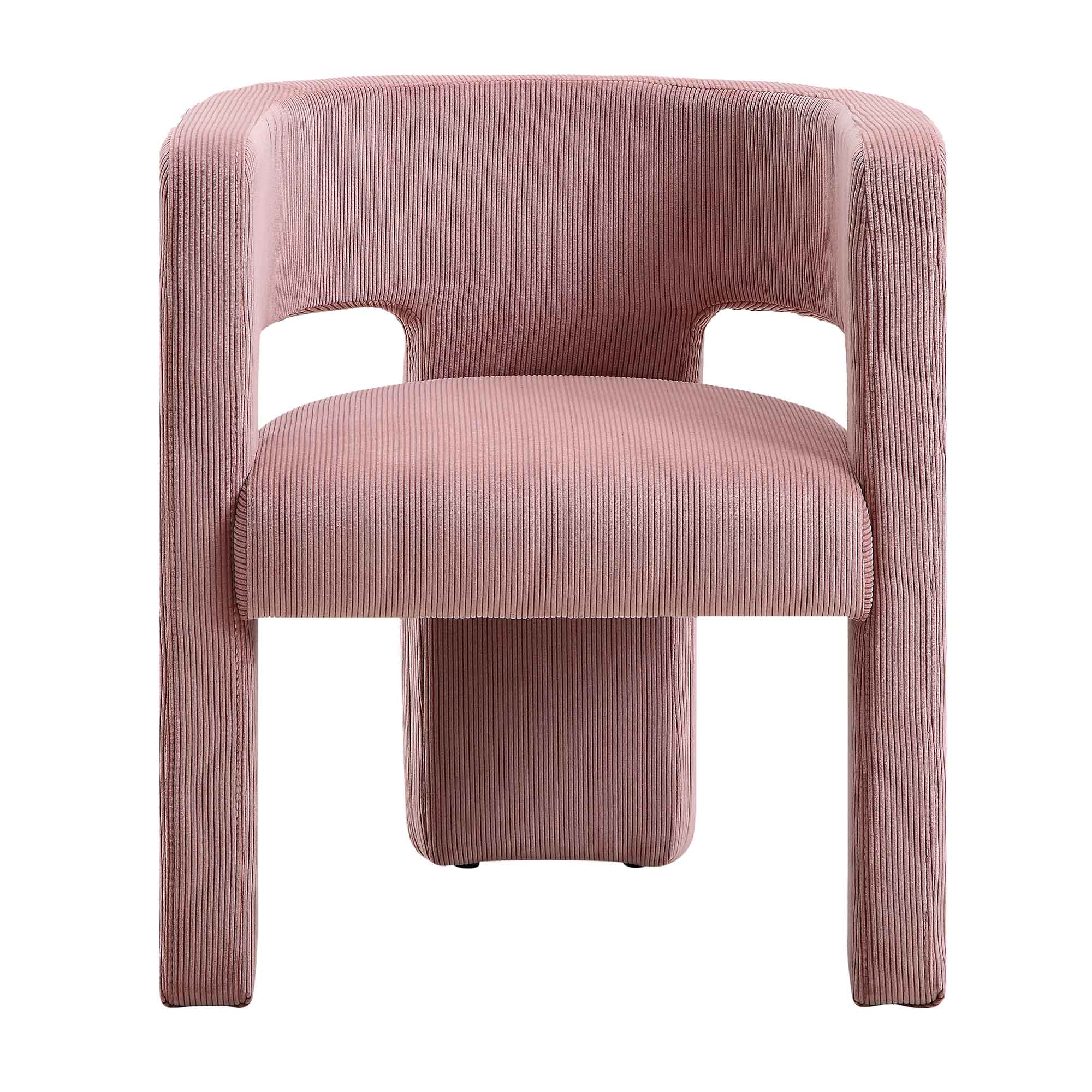 Greenwich Dusty Pink Corduroy Dining Chair - Image 3