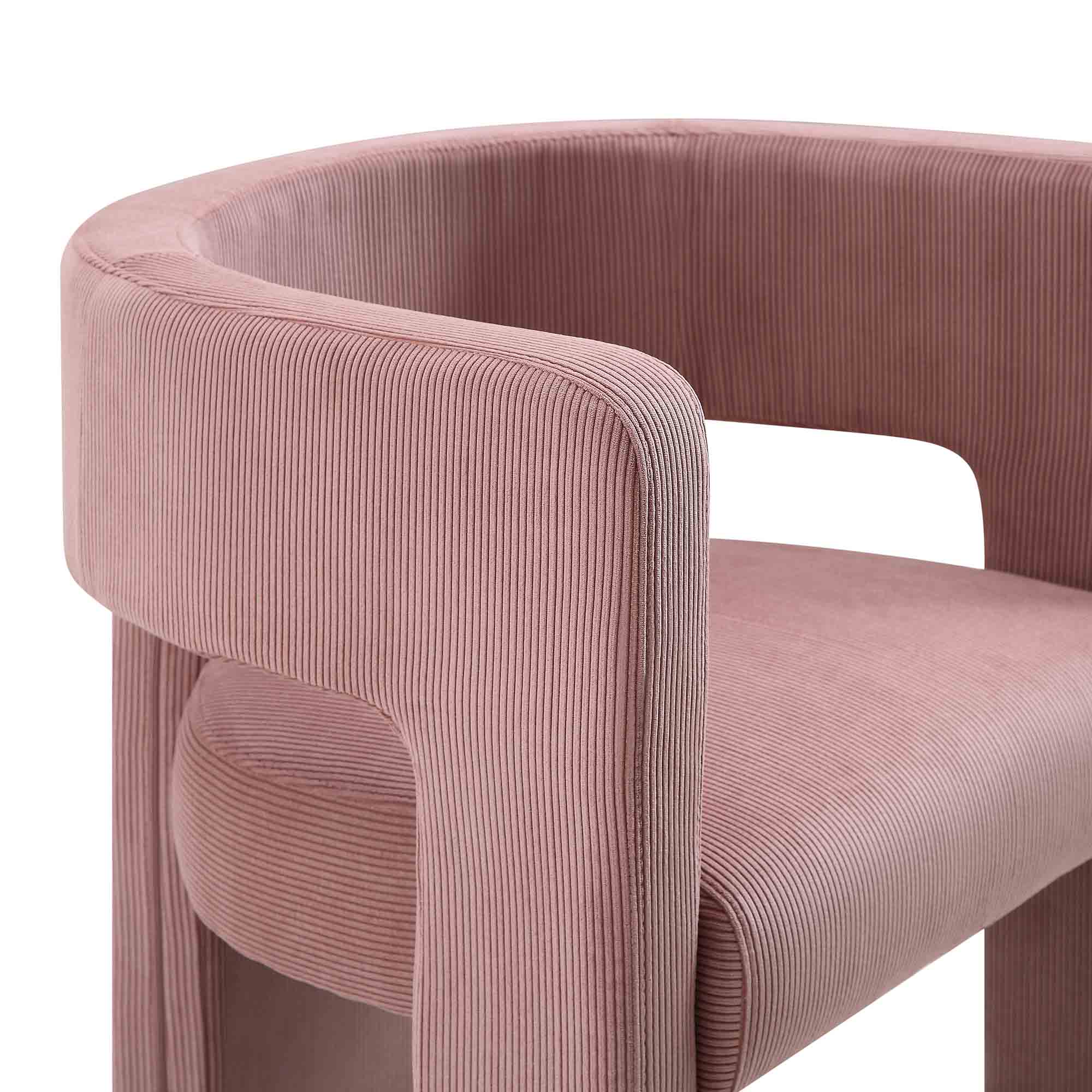 Greenwich Dusty Pink Corduroy Dining Chair - Image 9