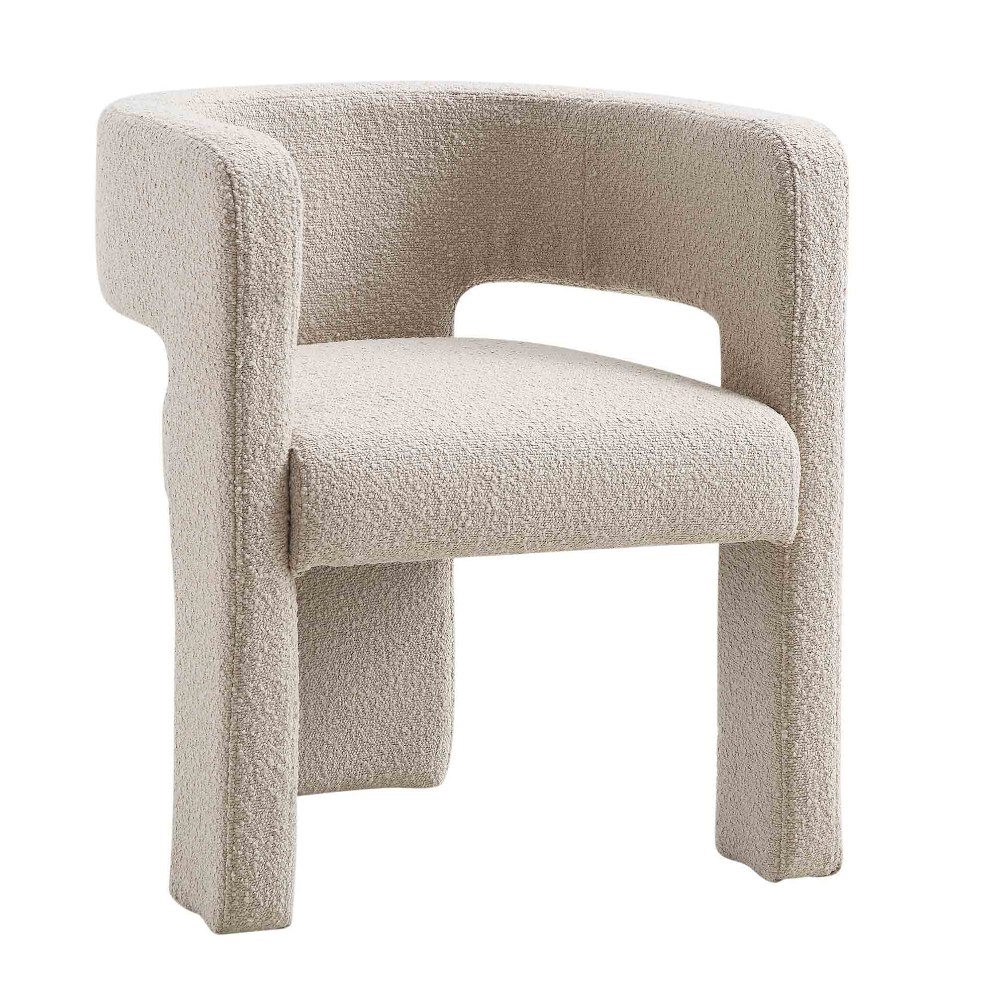 Greenwich Light Taupe Boucle Dining Chair - Image 4