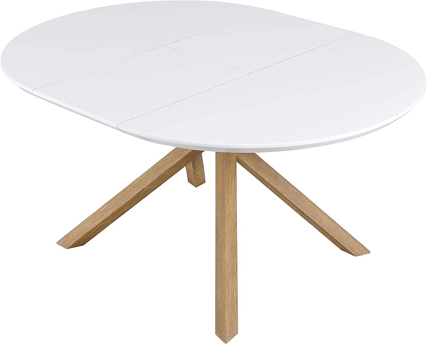 Grenchen Round to Oval 4 to 6-Seater White High Gloss Extendable Dining Table - Image 3