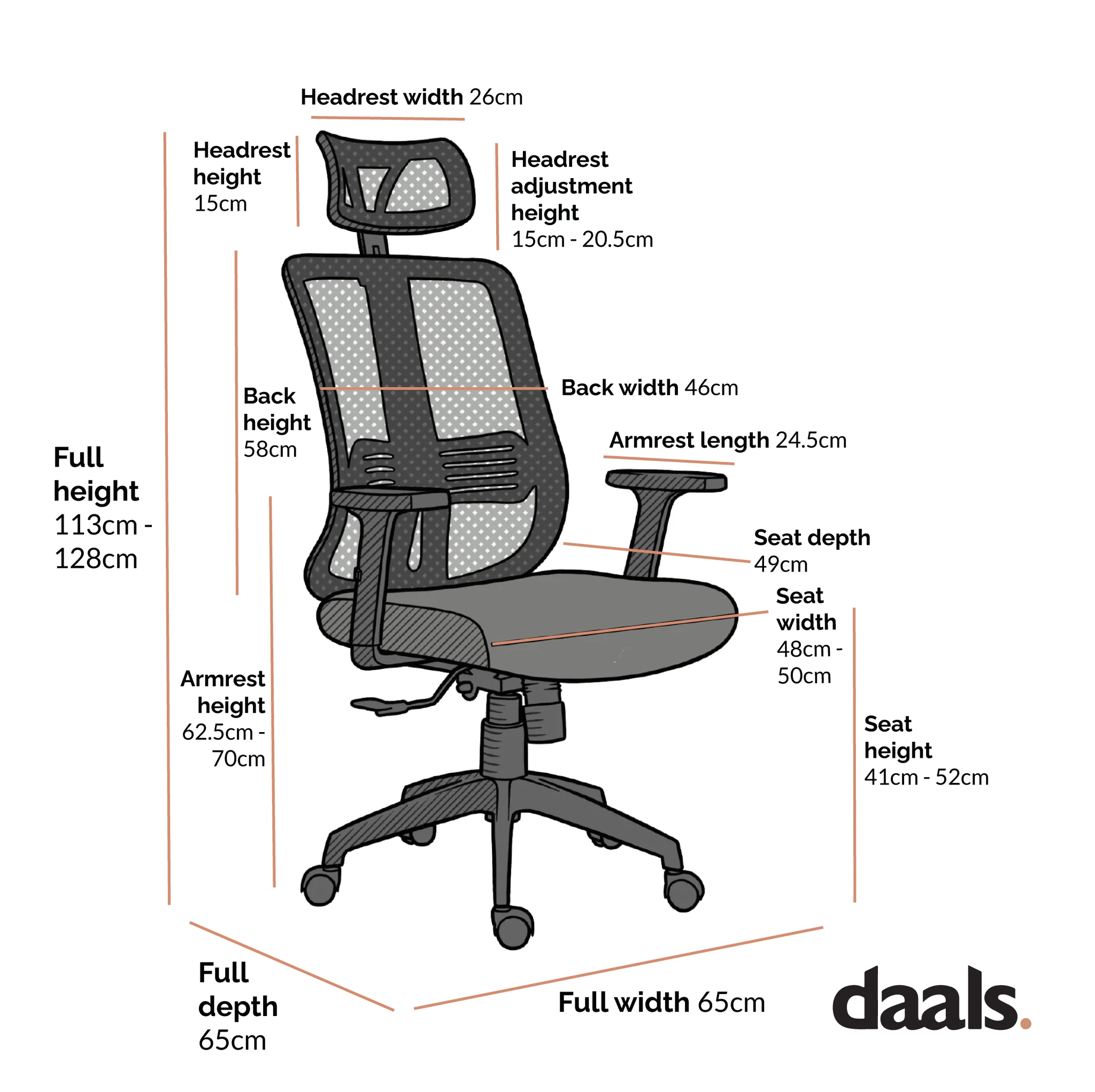 Grey Mesh High Back Executive Office Chair Swivel Desk Chair with Synchro-Tilt, Adjustable Armrest & Headrest - Image 3