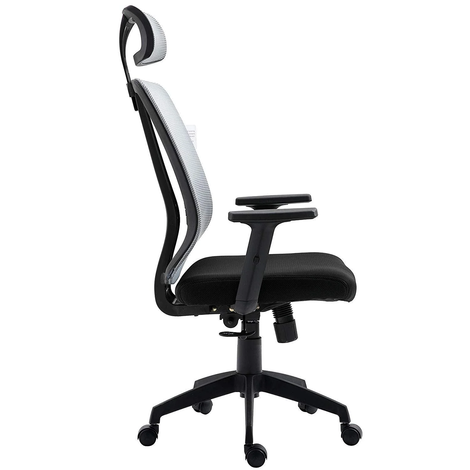 Grey Mesh High Back Executive Office Chair Swivel Desk Chair with Synchro-Tilt, Adjustable Armrest & Headrest - Image 4