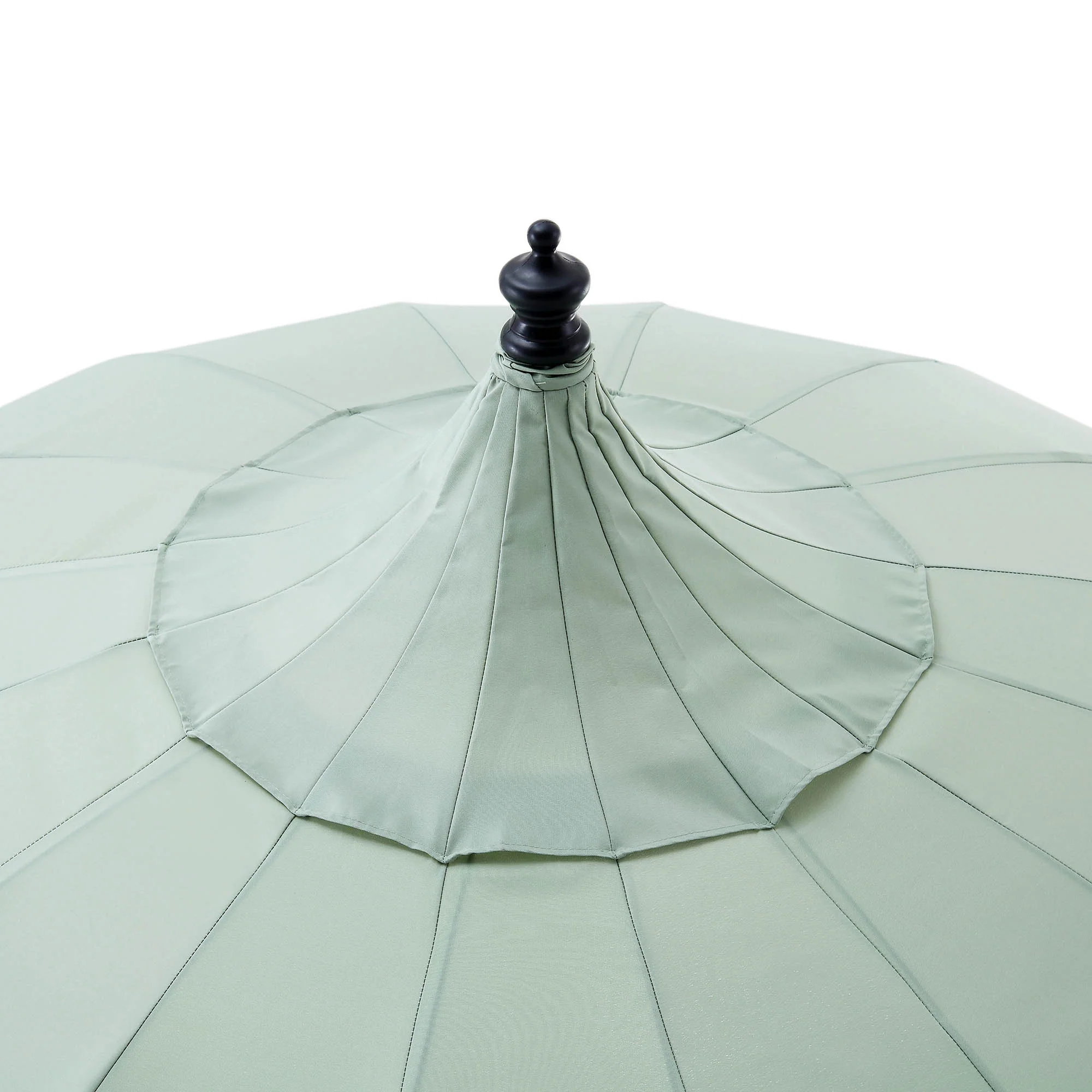 Hacienda 2.4M Sage Green Beaded Carousel Garden Parasol with Fringe Tassels and Aluminium Tilt - Image 7