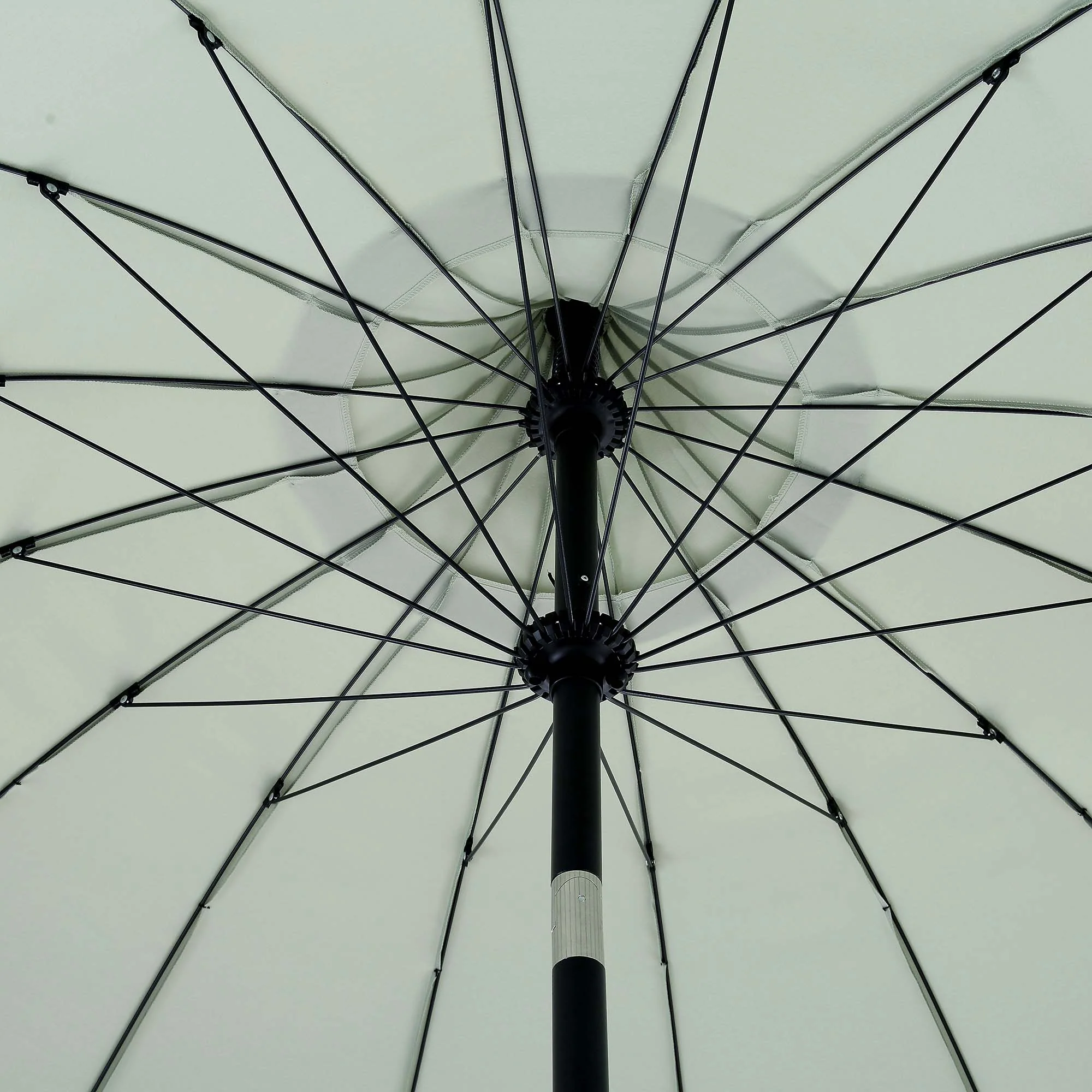 Hacienda 2.4M Sage Green Beaded Carousel Garden Parasol with Fringe Tassels and Aluminium Tilt - Image 8