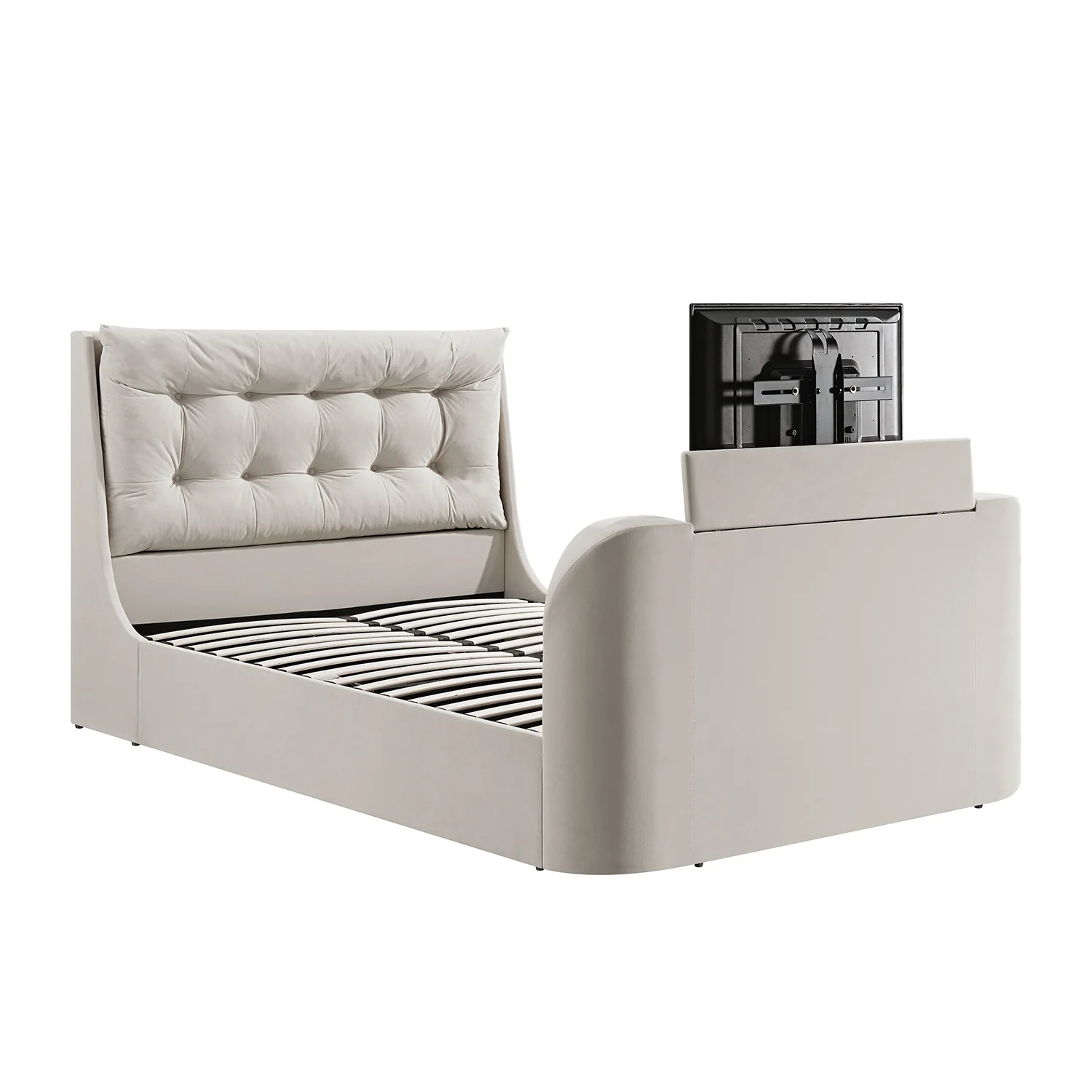 Hadley Champagne Velvet Ottoman TV Bed - Image 12