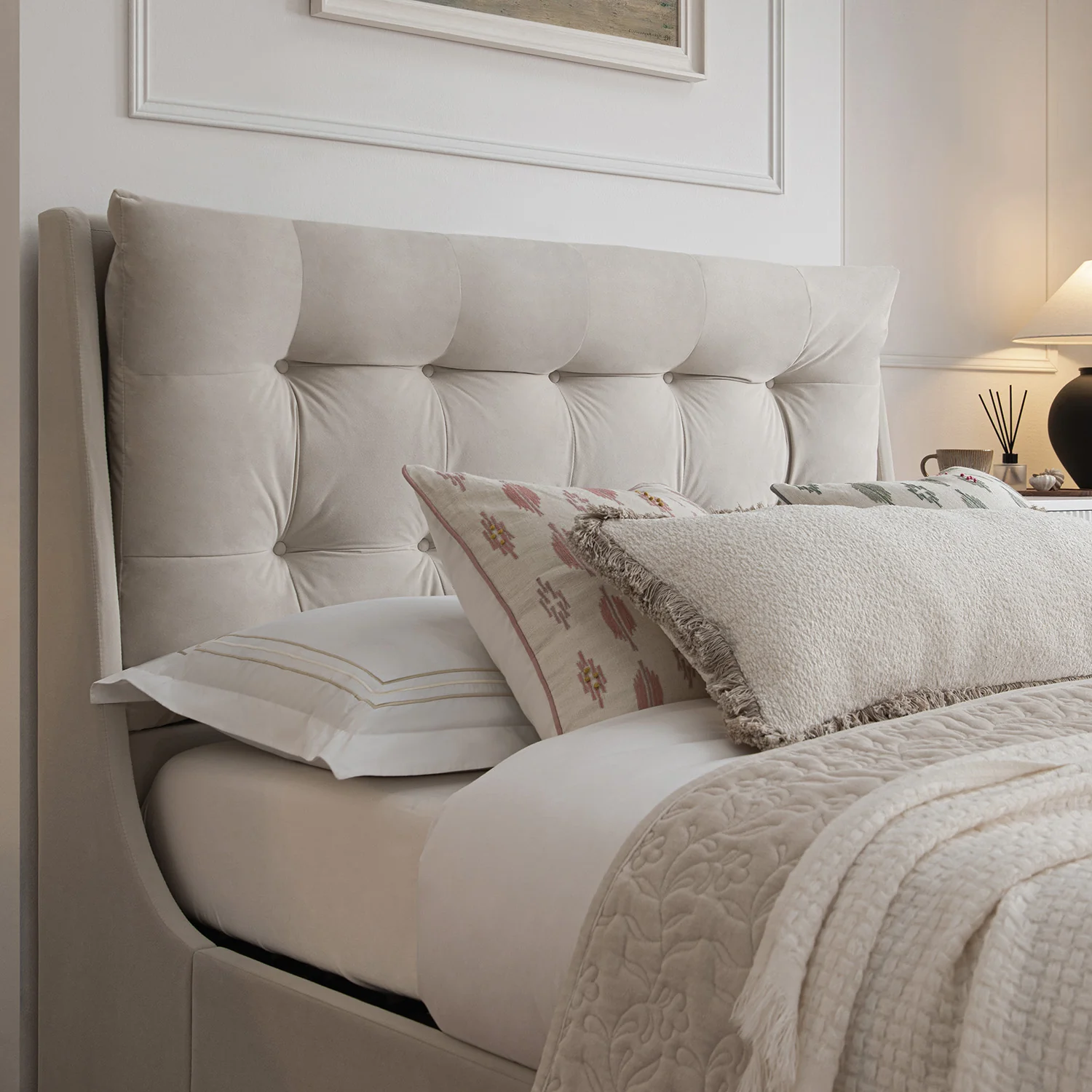 Hadley Champagne Velvet Ottoman TV Bed - Image 7