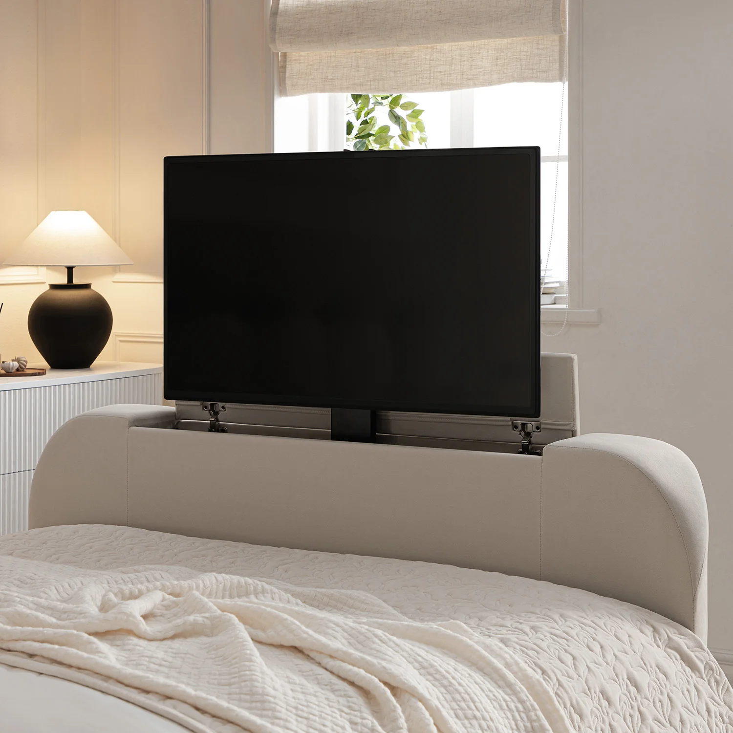 Hadley Champagne Velvet Ottoman TV Bed - Image 9