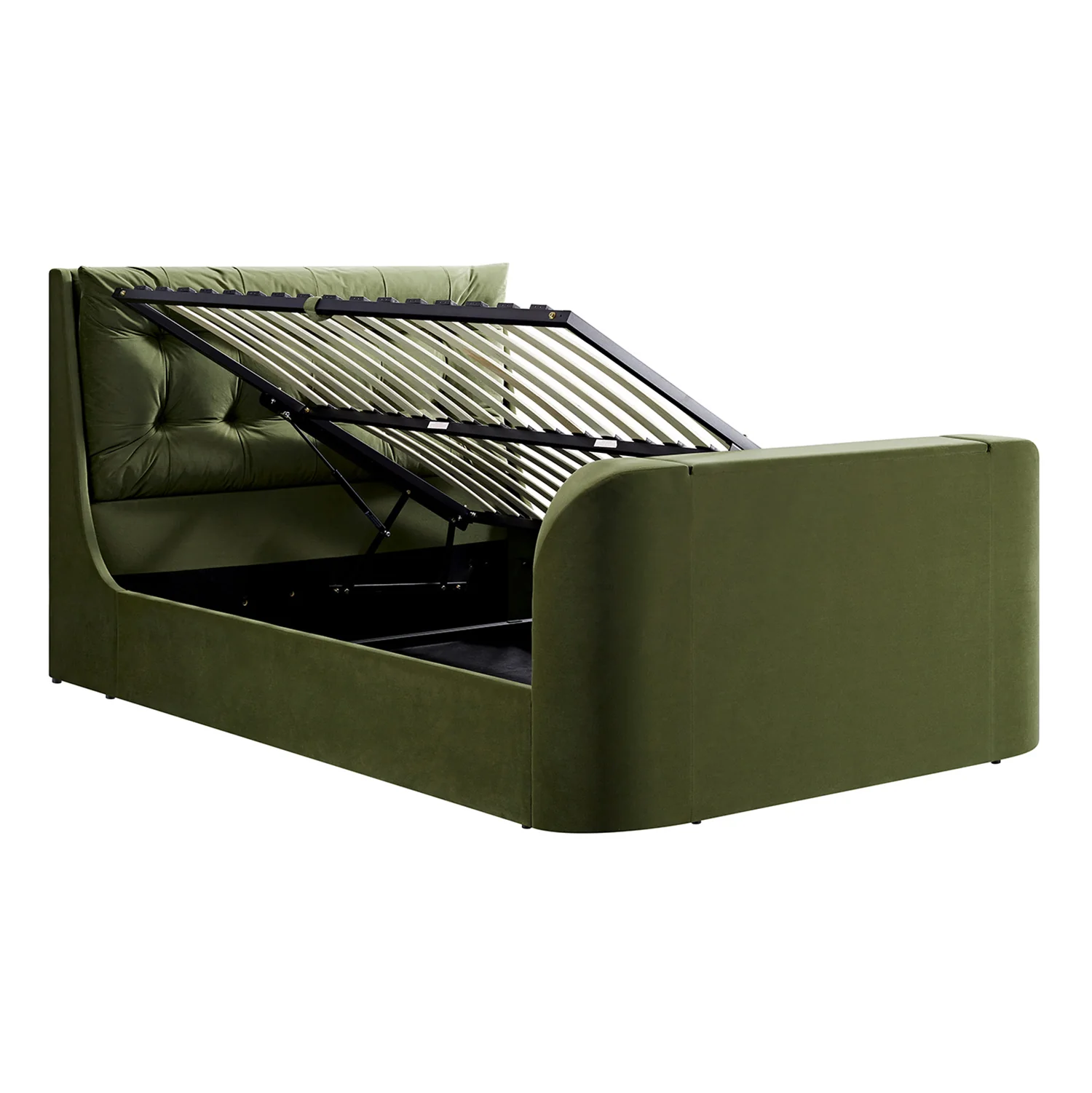 Hadley Moss Green Velvet Ottoman TV Bed - Image 14