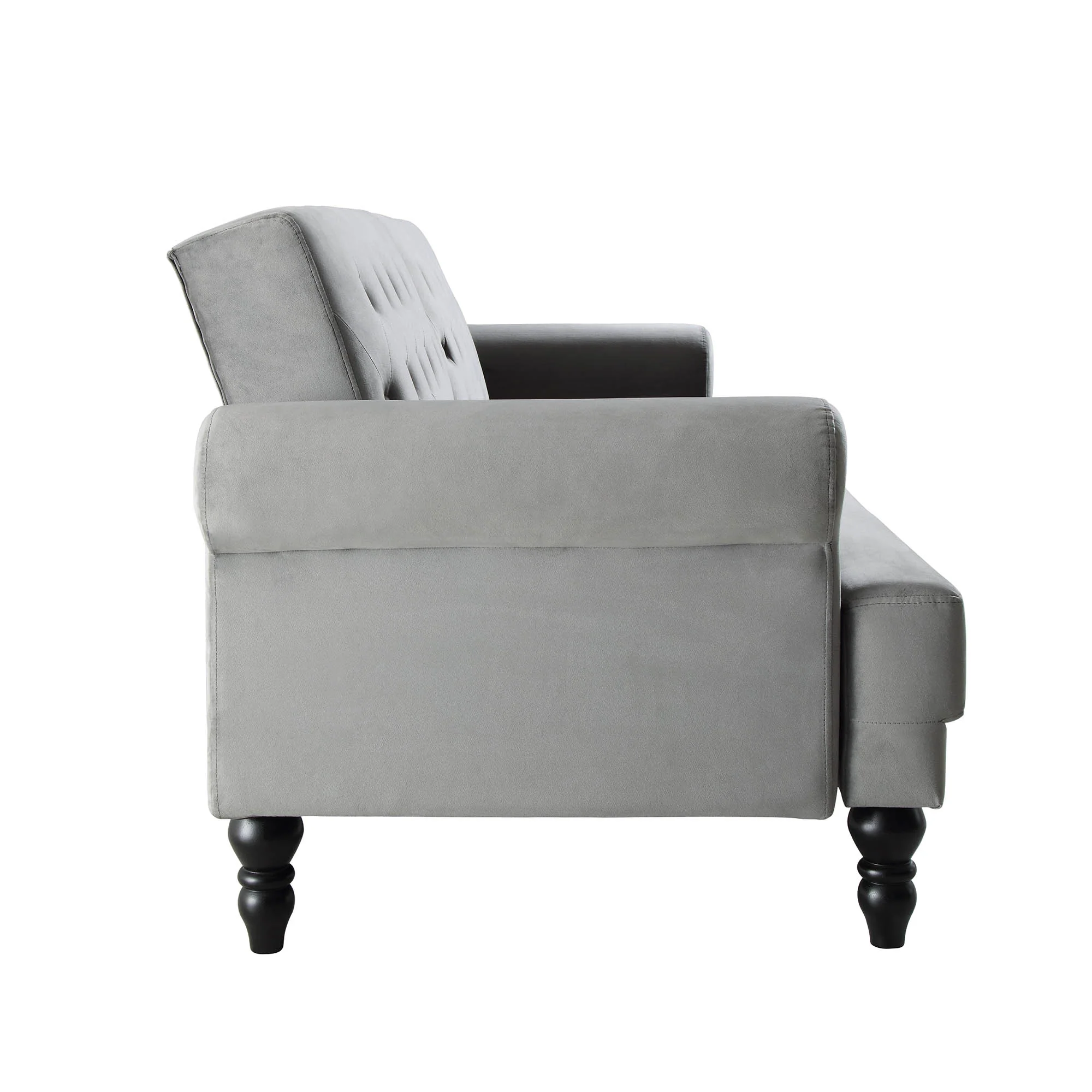 Hanney 3-Seater Chesterfield Sofabed in Grey Velvet - Image 11