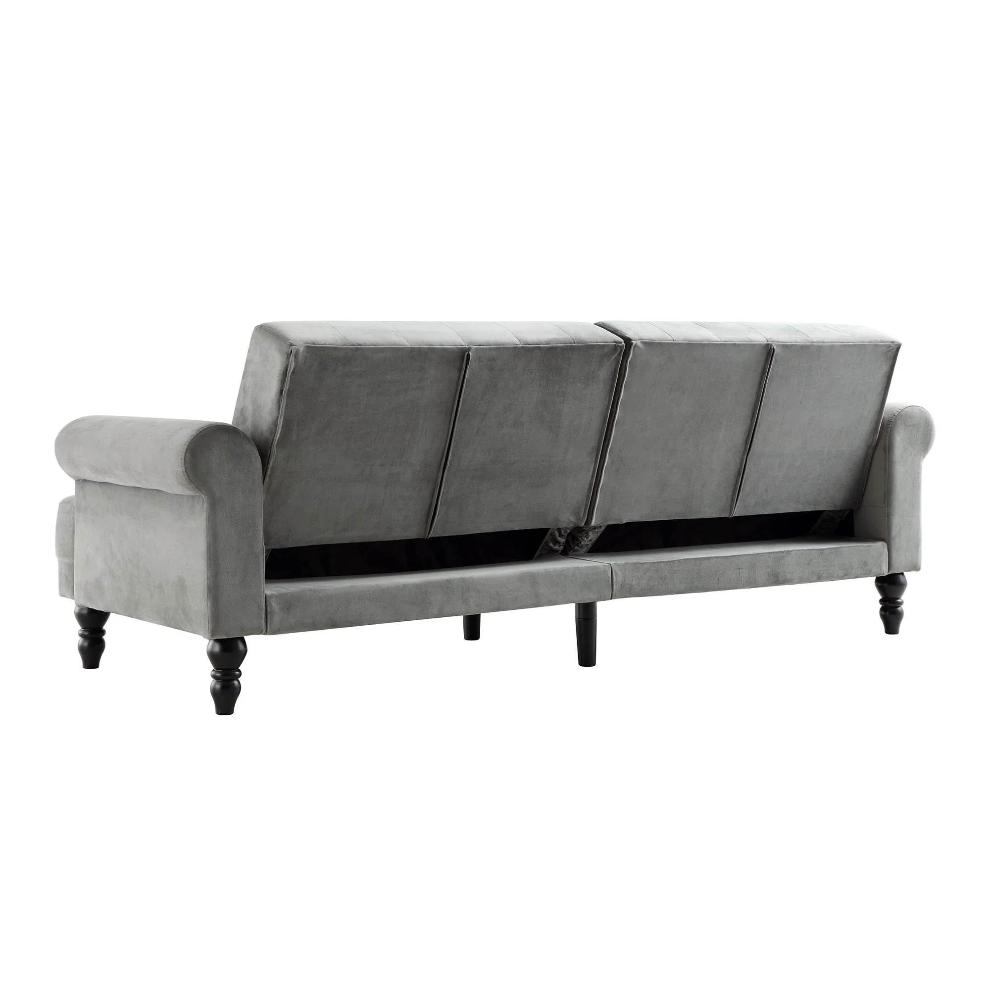 Hanney 3-Seater Chesterfield Sofabed in Grey Velvet - Image 12