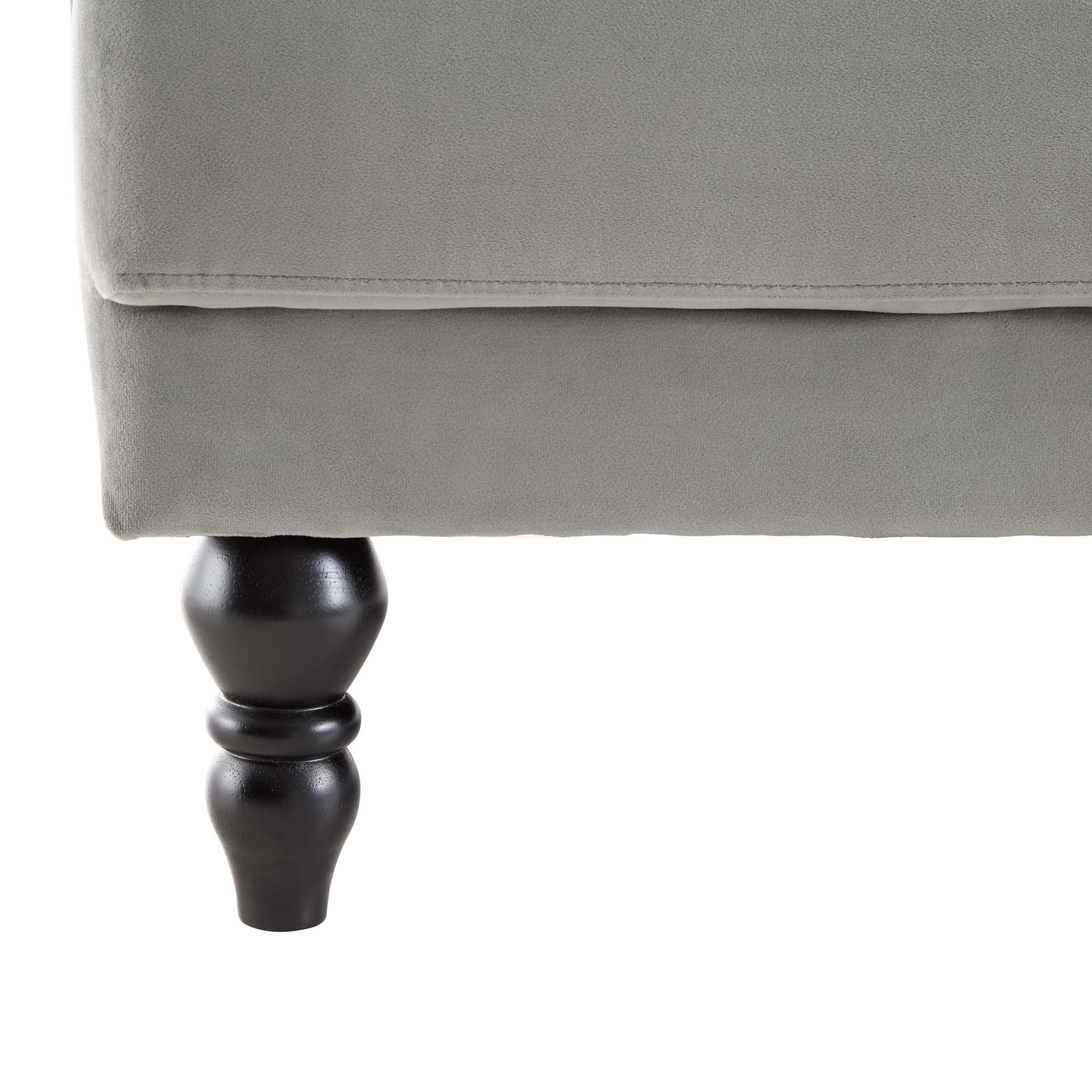 Hanney 3-Seater Chesterfield Sofabed in Grey Velvet - Image 17