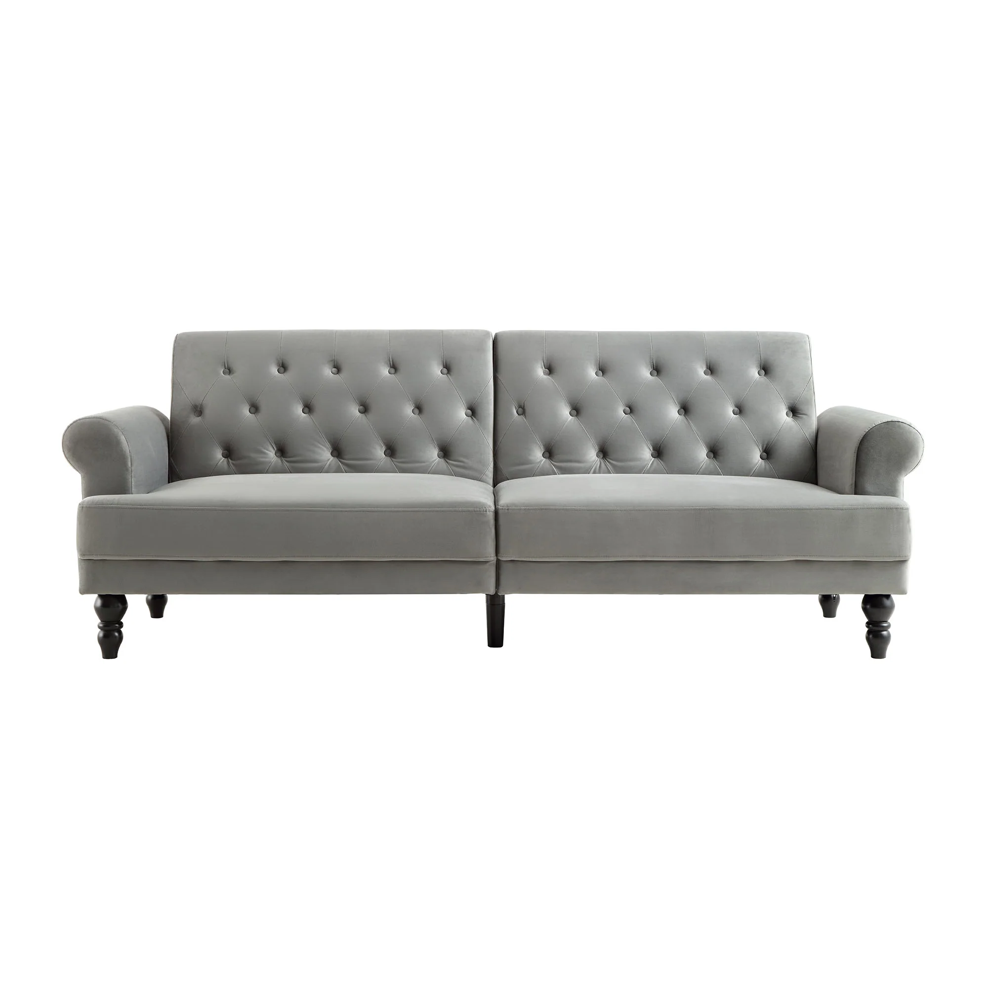 Hanney 3-Seater Chesterfield Sofabed in Grey Velvet - Image 4