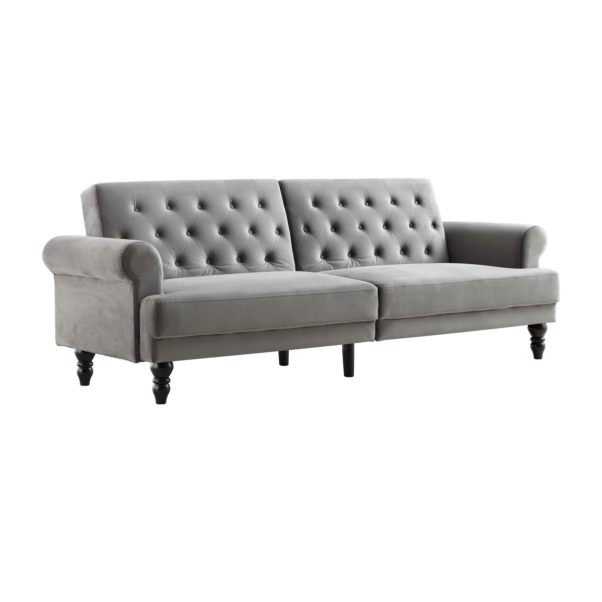 Hanney 3-Seater Chesterfield Sofabed in Grey Velvet - Image 5