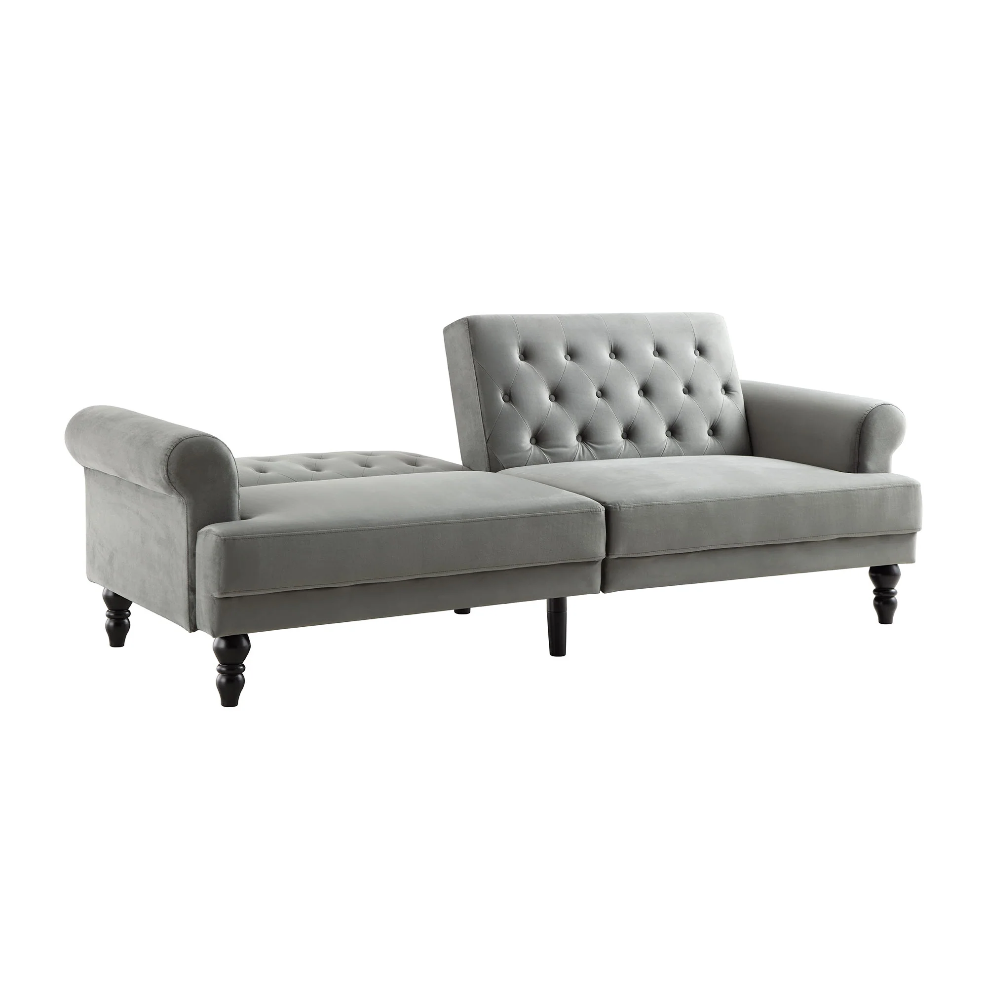 Hanney 3-Seater Chesterfield Sofabed in Grey Velvet - Image 7