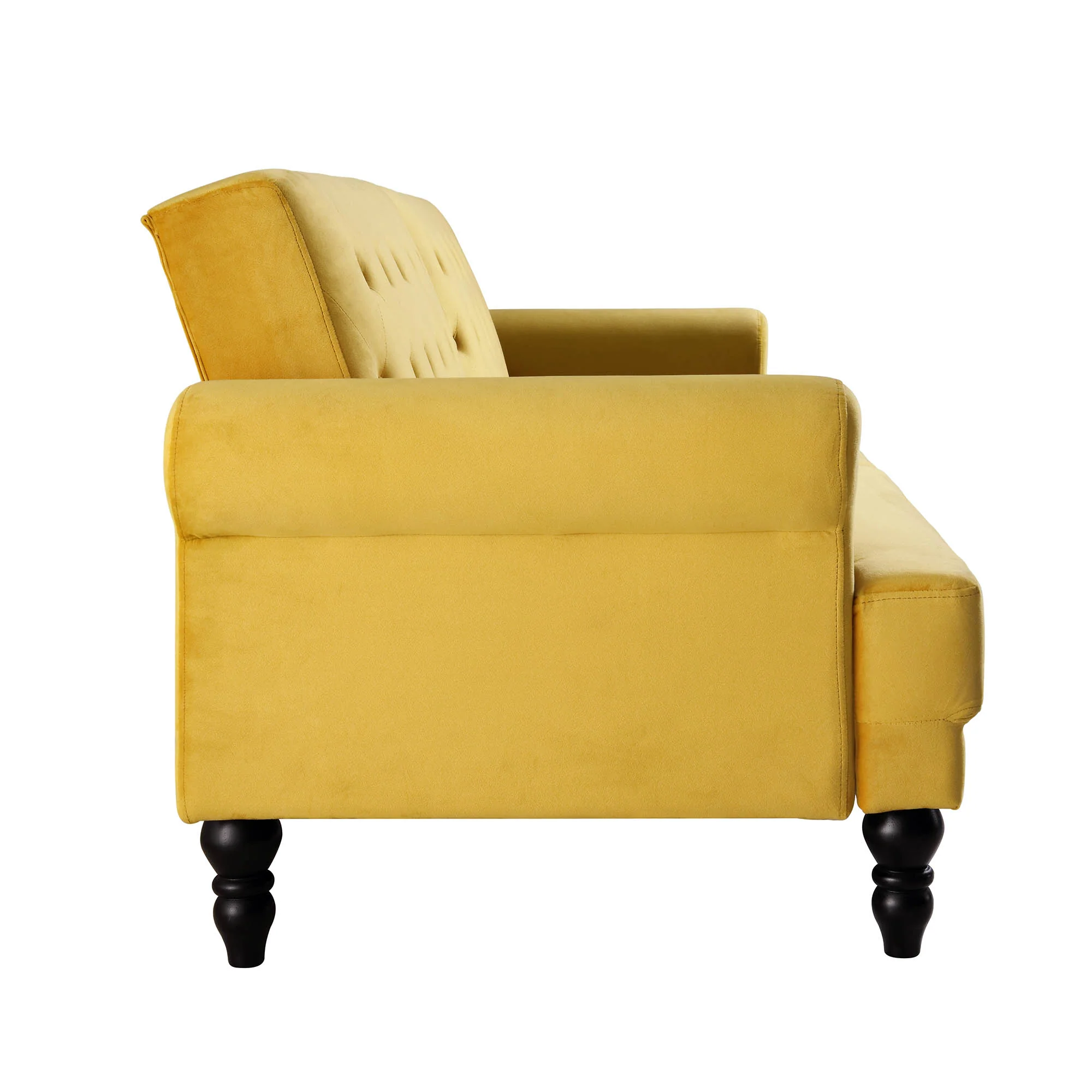 Hanney 3-Seater Chesterfield Sofabed in Mustard Yellow Velvet - Image 15