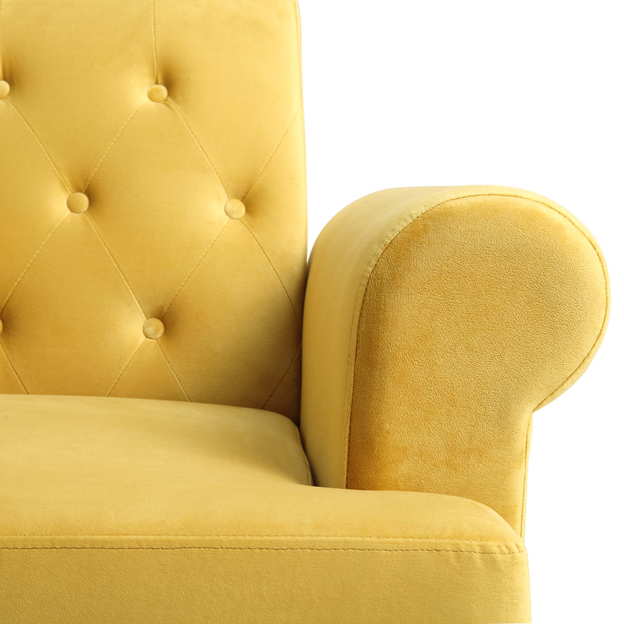 Hanney 3-Seater Chesterfield Sofabed in Mustard Yellow Velvet - Image 19