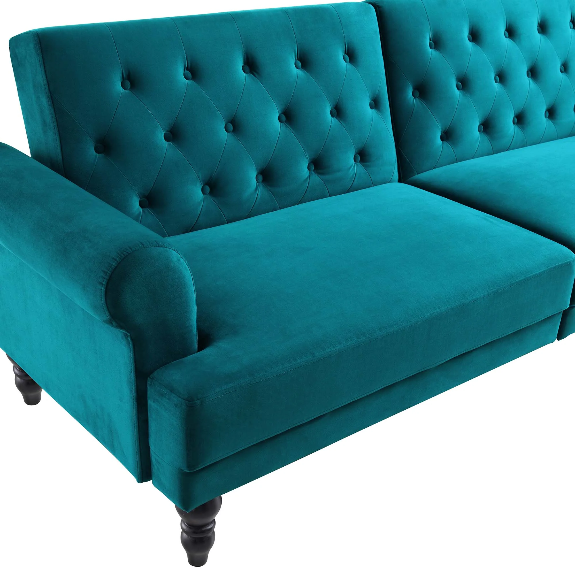 Hanney 3-Seater Chesterfield Sofabed in Teal Velvet - Image 14