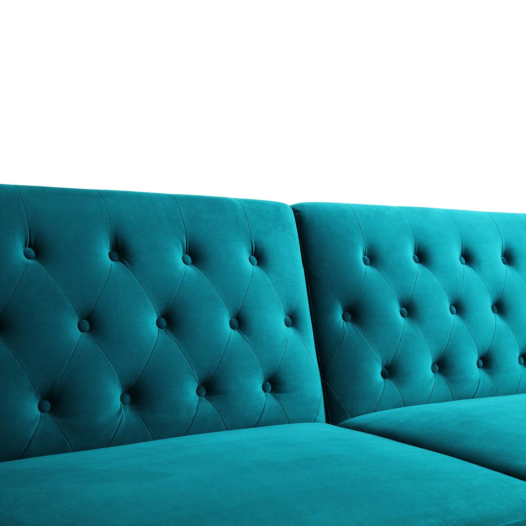 Hanney 3-Seater Chesterfield Sofabed in Teal Velvet - Image 15