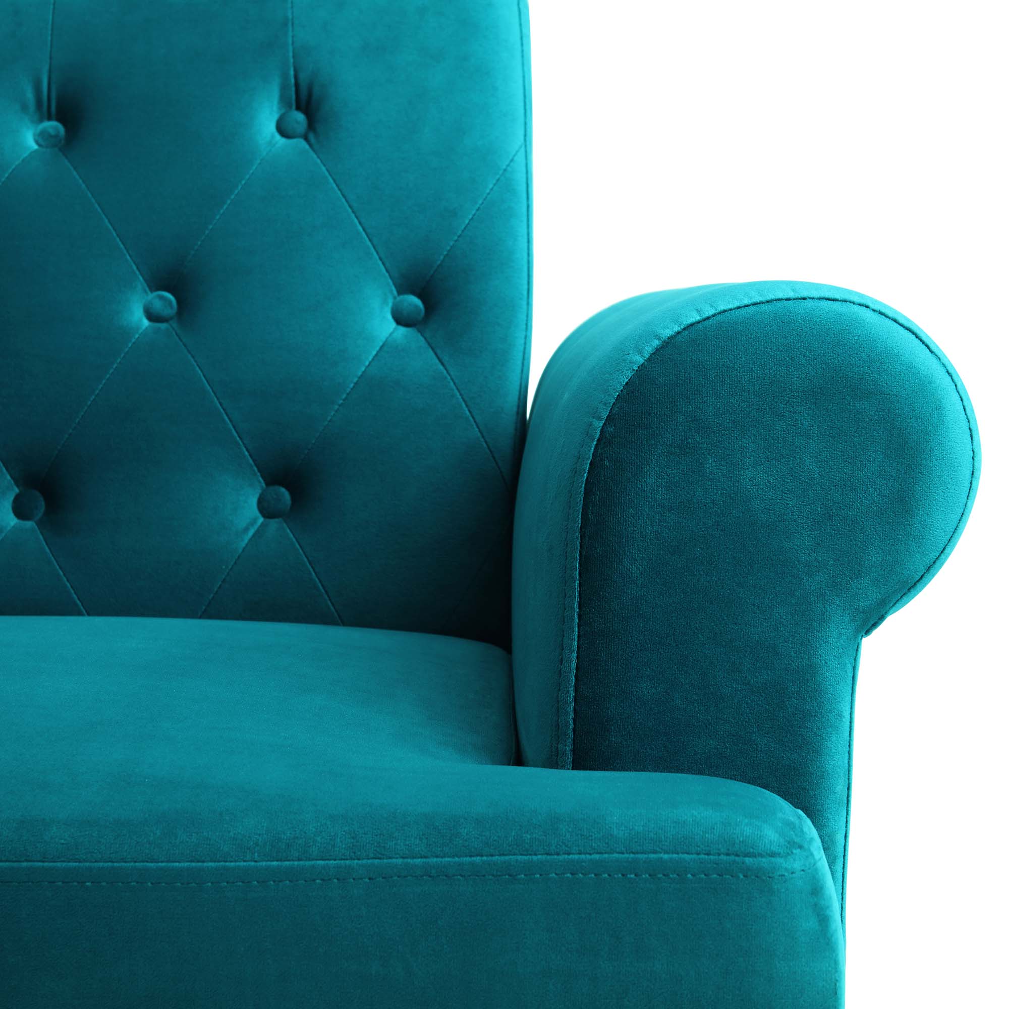 Hanney 3-Seater Chesterfield Sofabed in Teal Velvet - Image 16