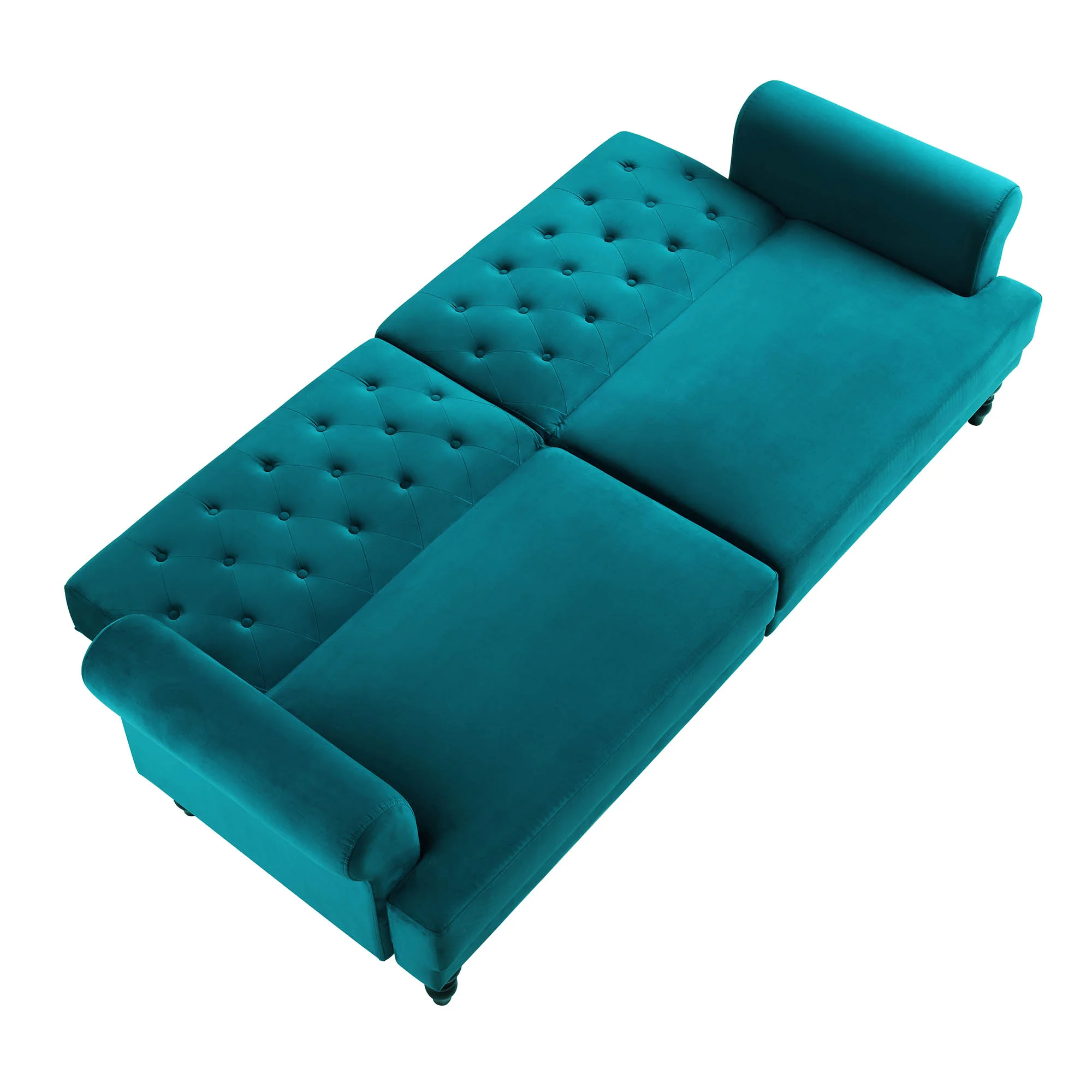 Hanney 3-Seater Chesterfield Sofabed in Teal Velvet - Image 9