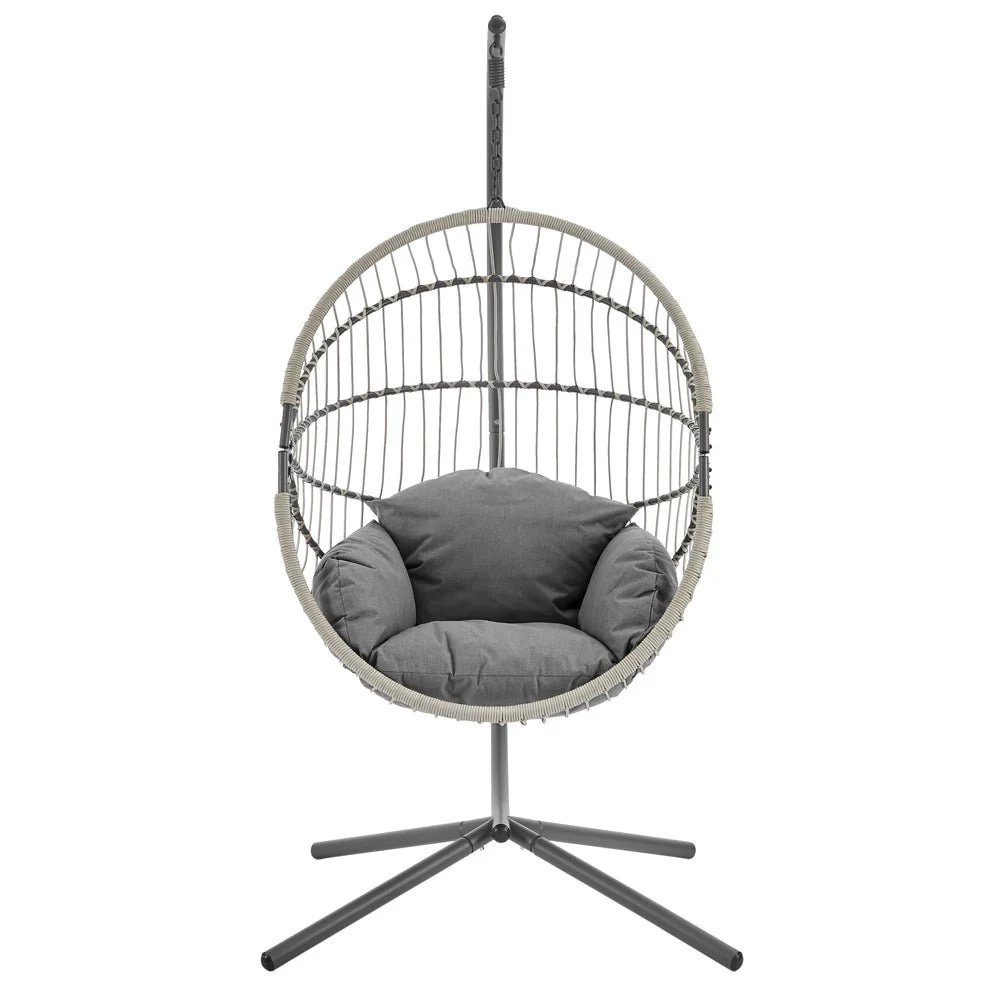 Harrington Rattan + Rope Indoor Outdoor Single Hanging Chair - Image 3