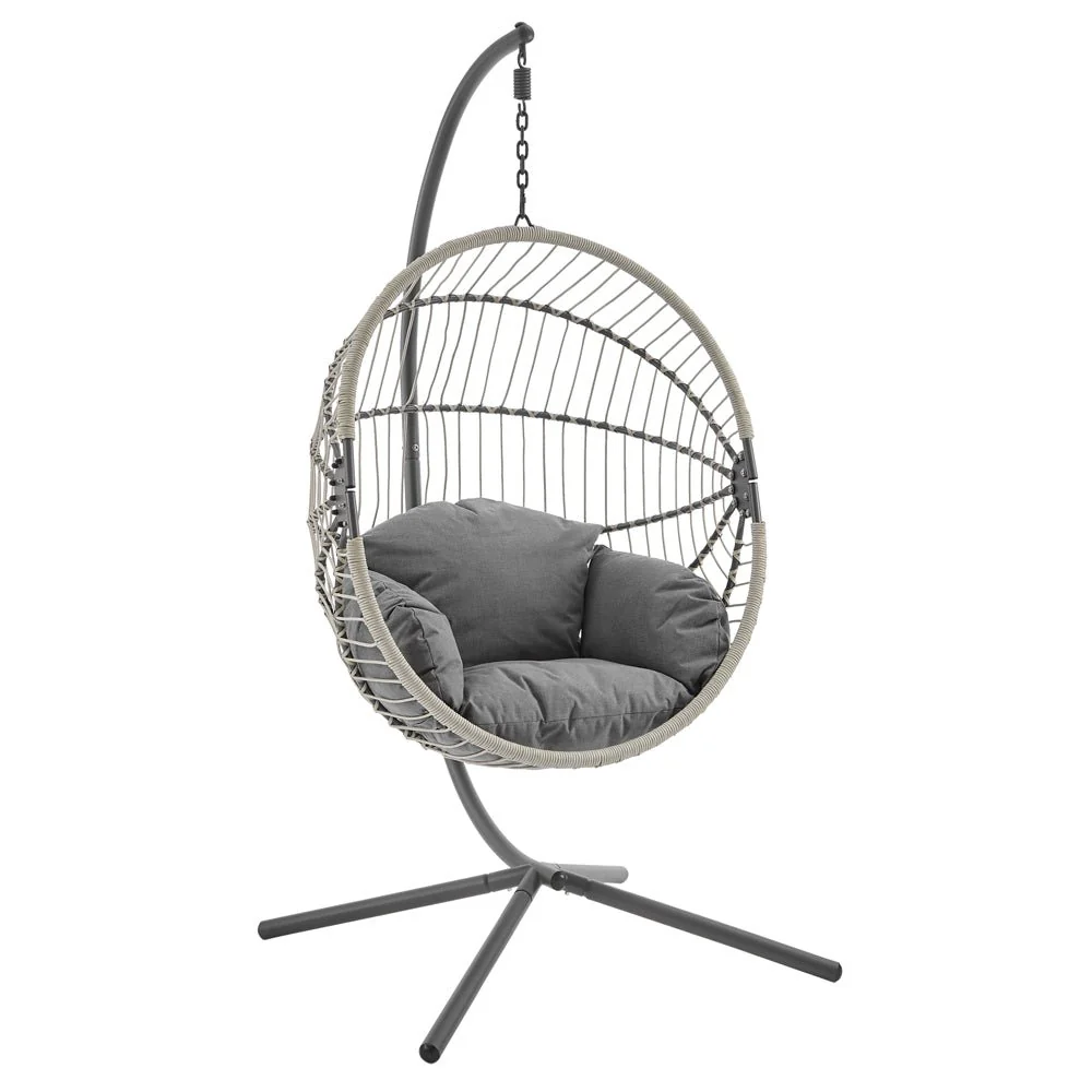Harrington Rattan + Rope Indoor Outdoor Single Hanging Chair - Image 4
