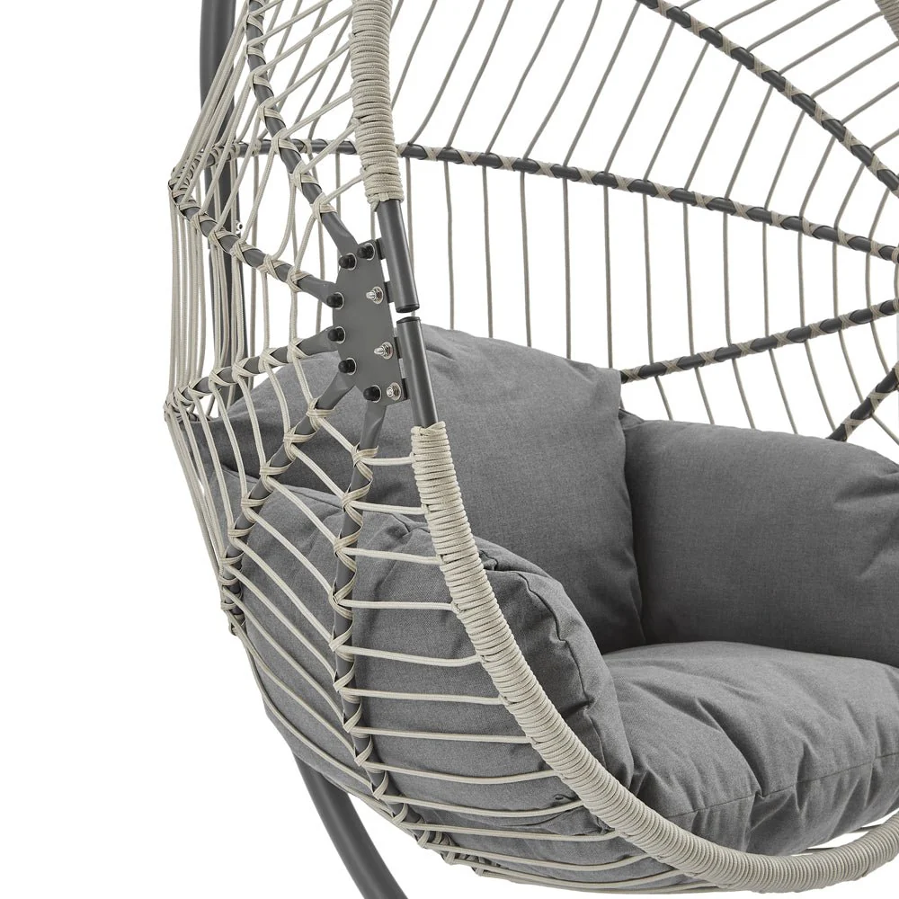 Harrington Rattan + Rope Indoor Outdoor Single Hanging Chair - Image 8