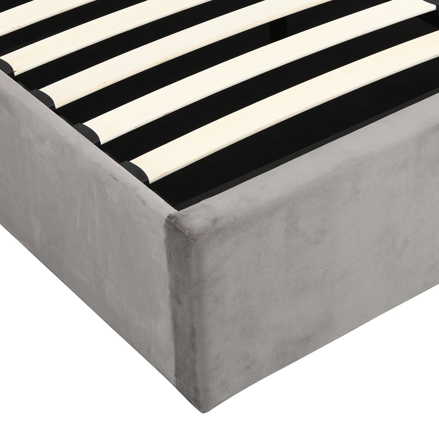 Hartwell Upholstered Ottoman Storage Bed with Deeply Buttoned Headboard (Grey Velvet) - Image 11