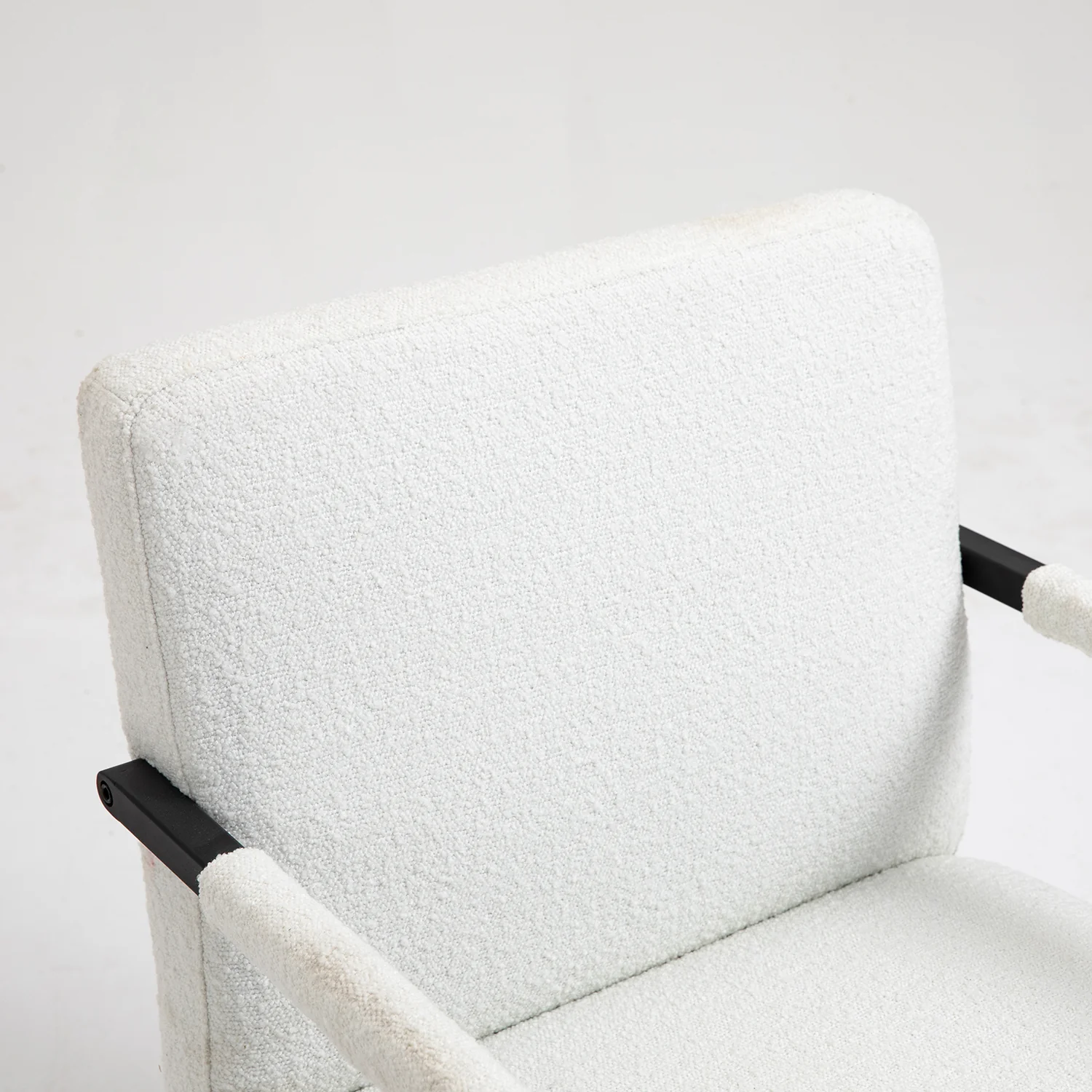 Hatton Steel Frame Boucle Accent Chair (White) - Image 10