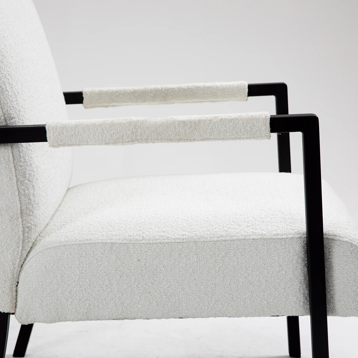 Hatton Steel Frame Boucle Accent Chair (White) - Image 12